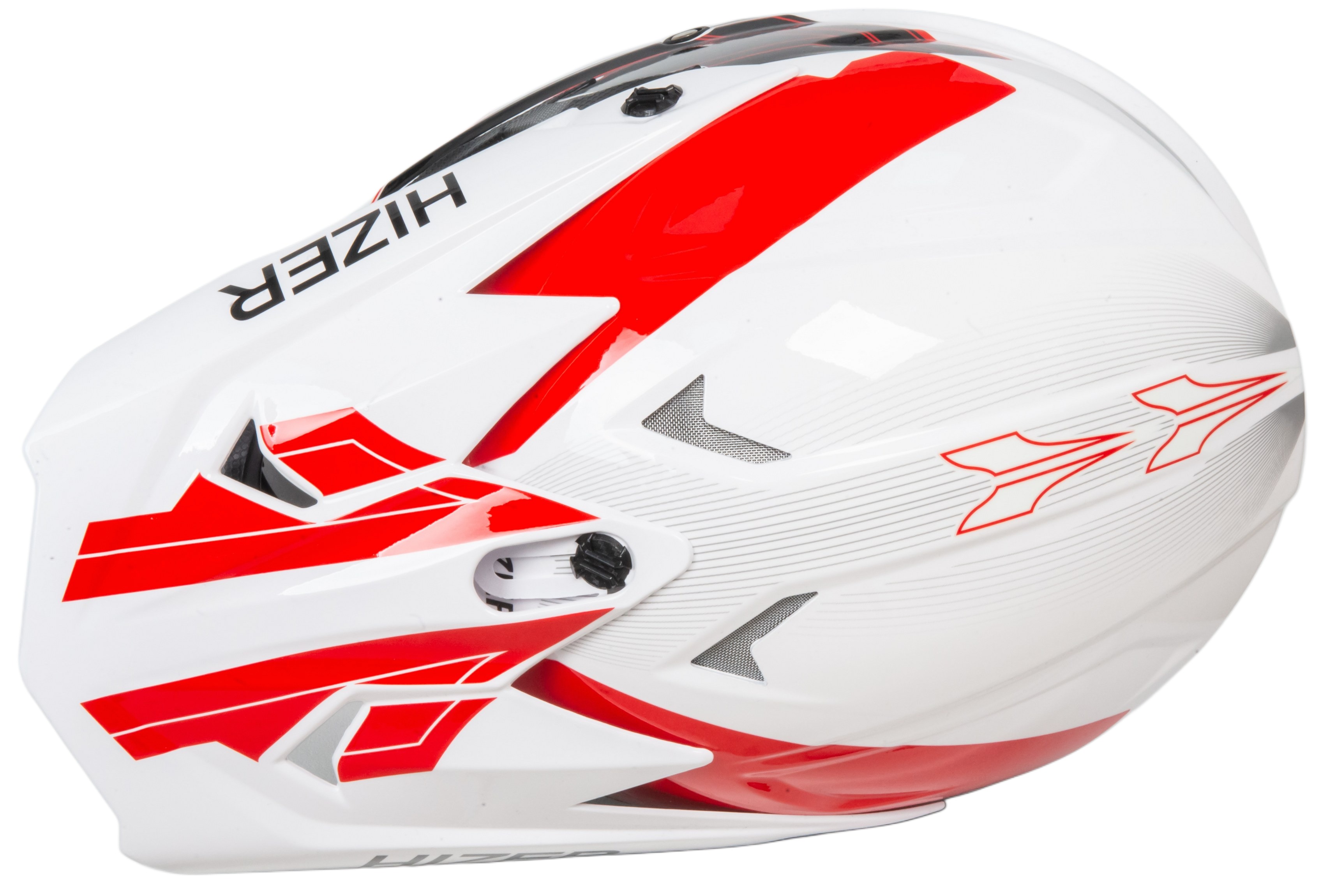 Шлем мото кроссовый HIZER J6805 №2 (S) white/red