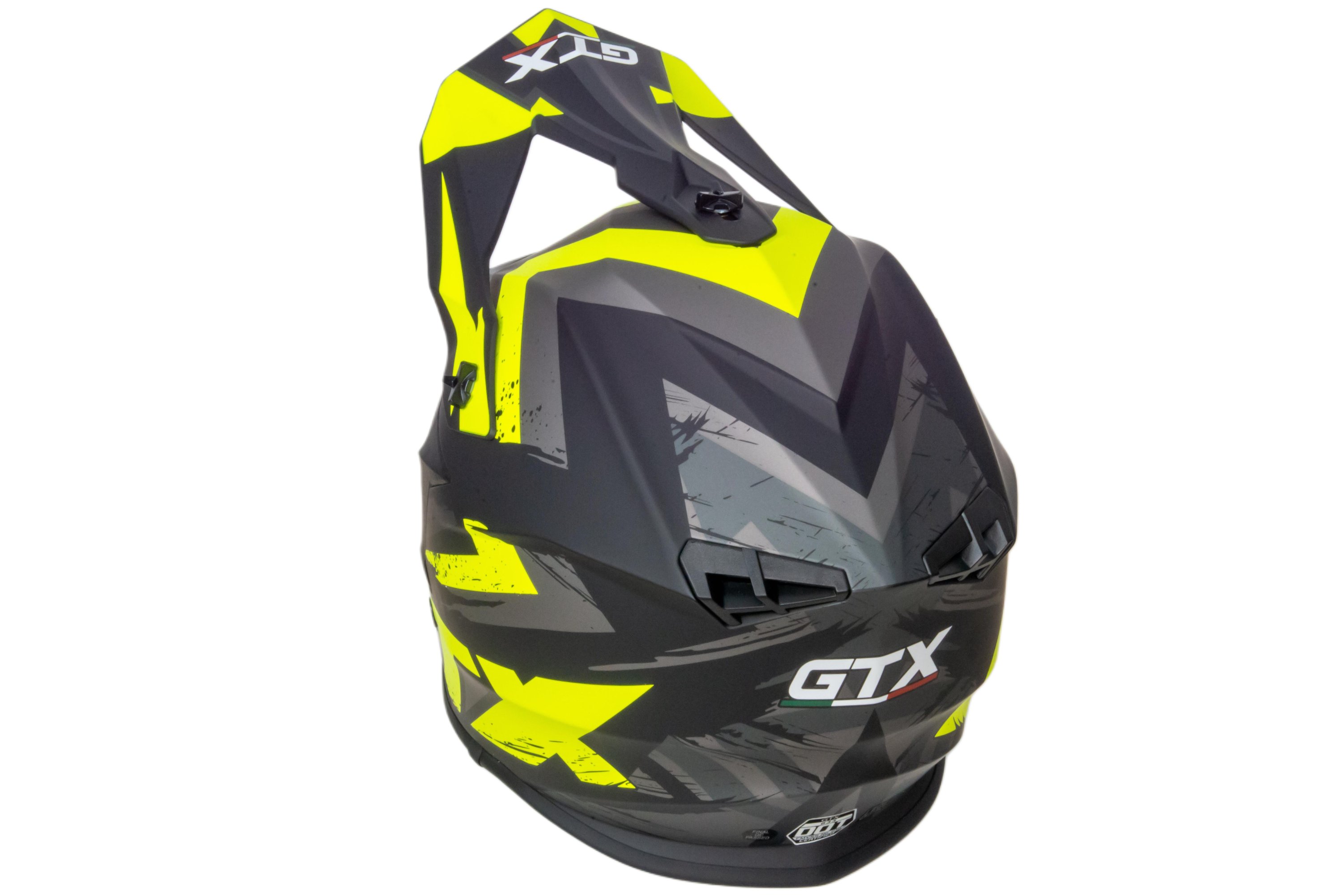 Шлем мото кроссовый GTX 633 №8 (XL) BLACK/FLUO YELLOW GREY