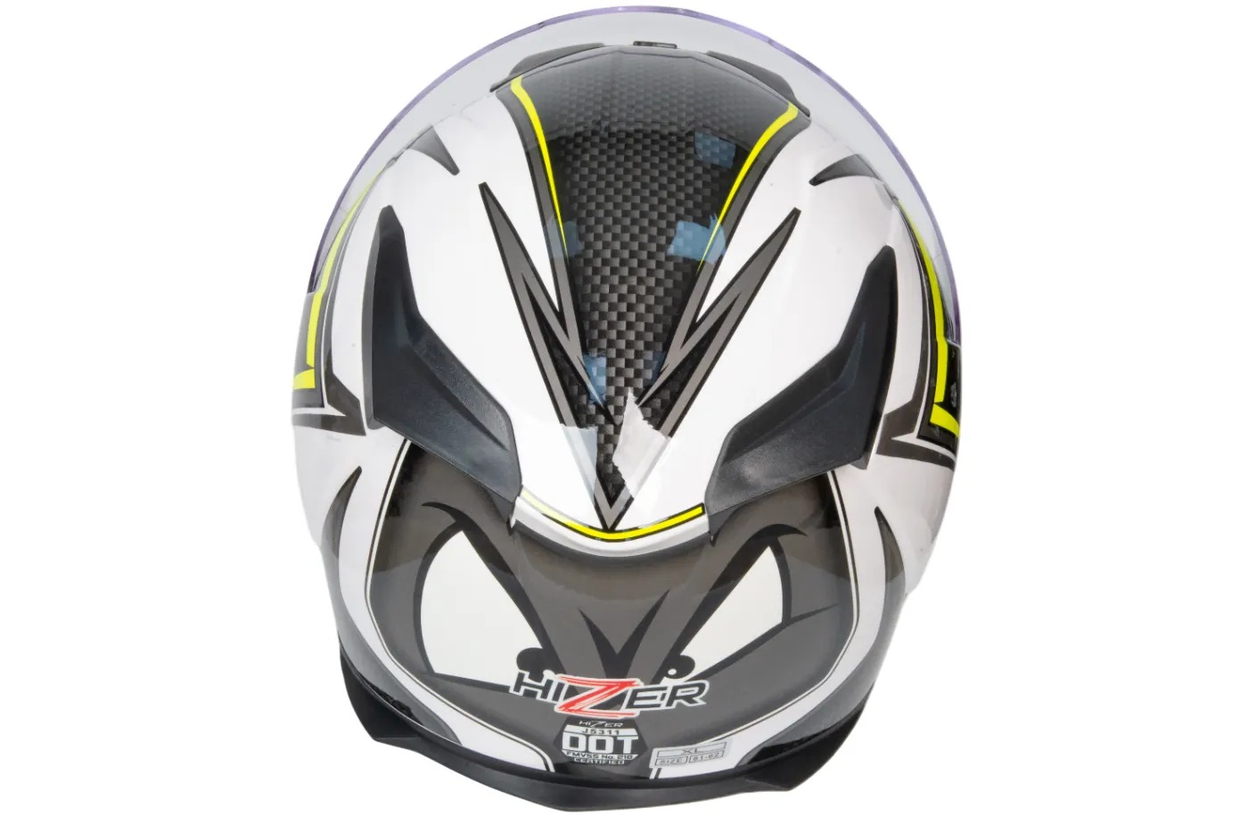 Шлем мото интеграл HIZER J5311 №2 (XL)  white/lemon