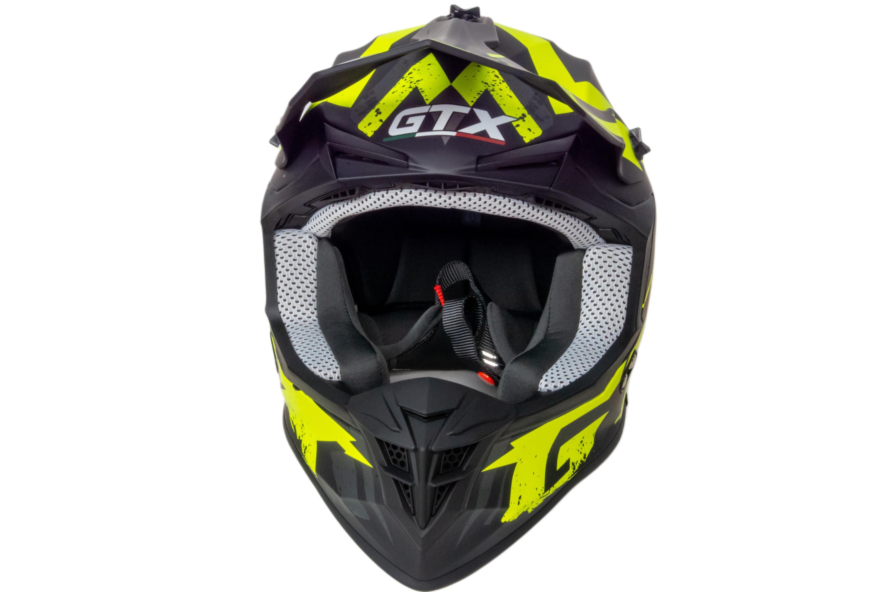 Шлем мото кроссовый GTX 633 №8 (XL) BLACK/FLUO YELLOW GREY