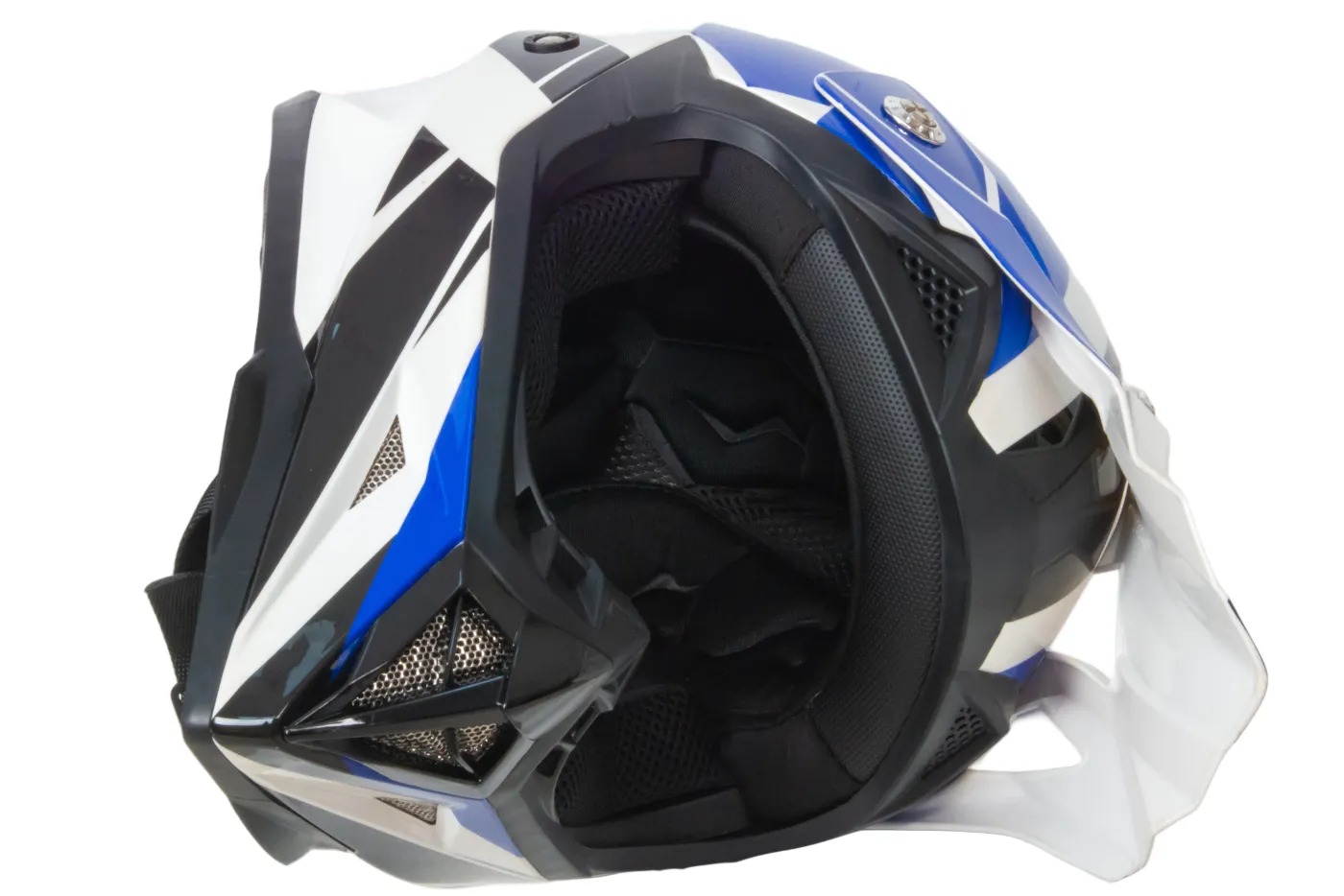 Шлем мото кроссовый HIZER 915 №8 (XL) white/blue/black