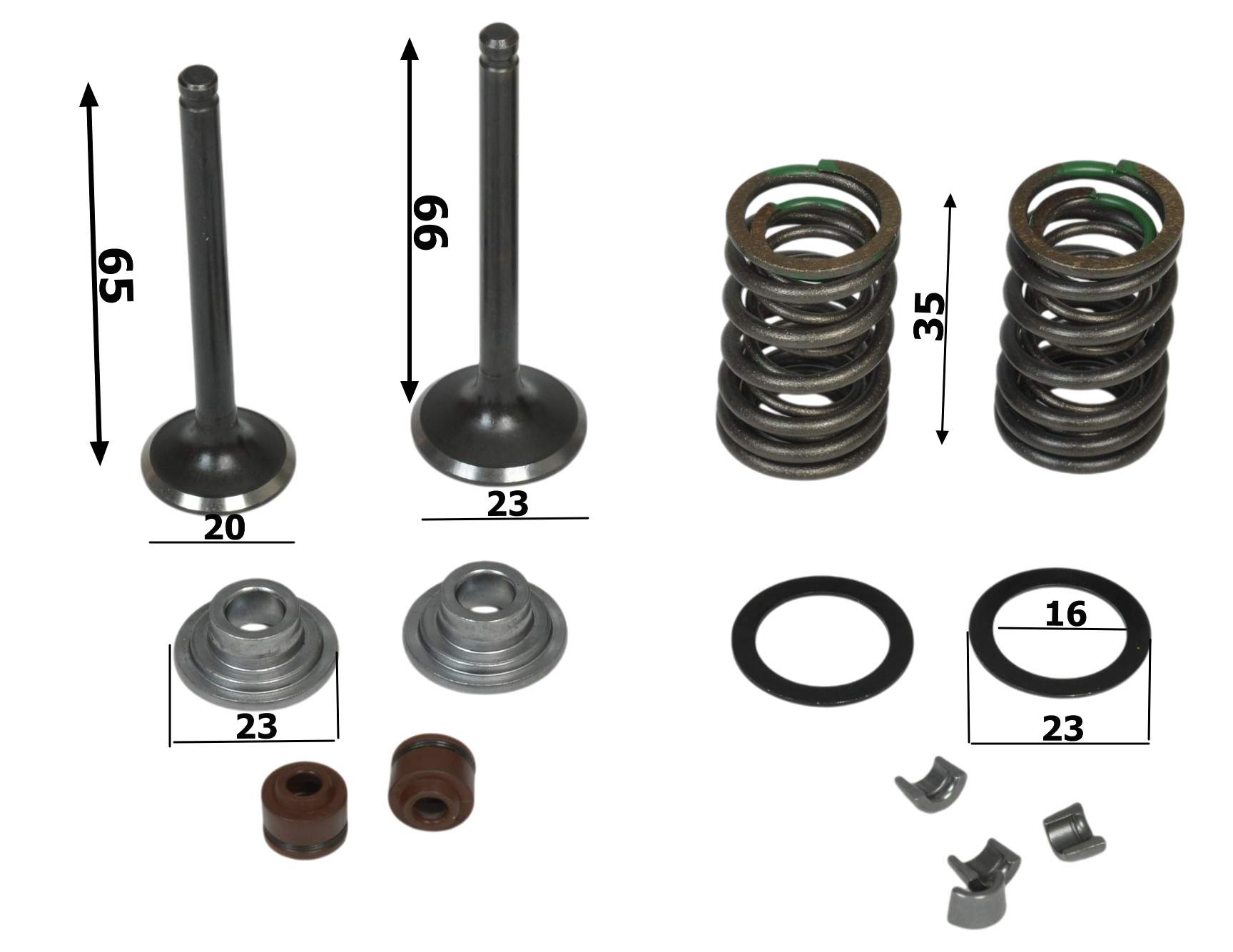 Ремкомплект клапанов ГРМ 139FMB,147FMH,152FMH 50-110см3 X-TECH