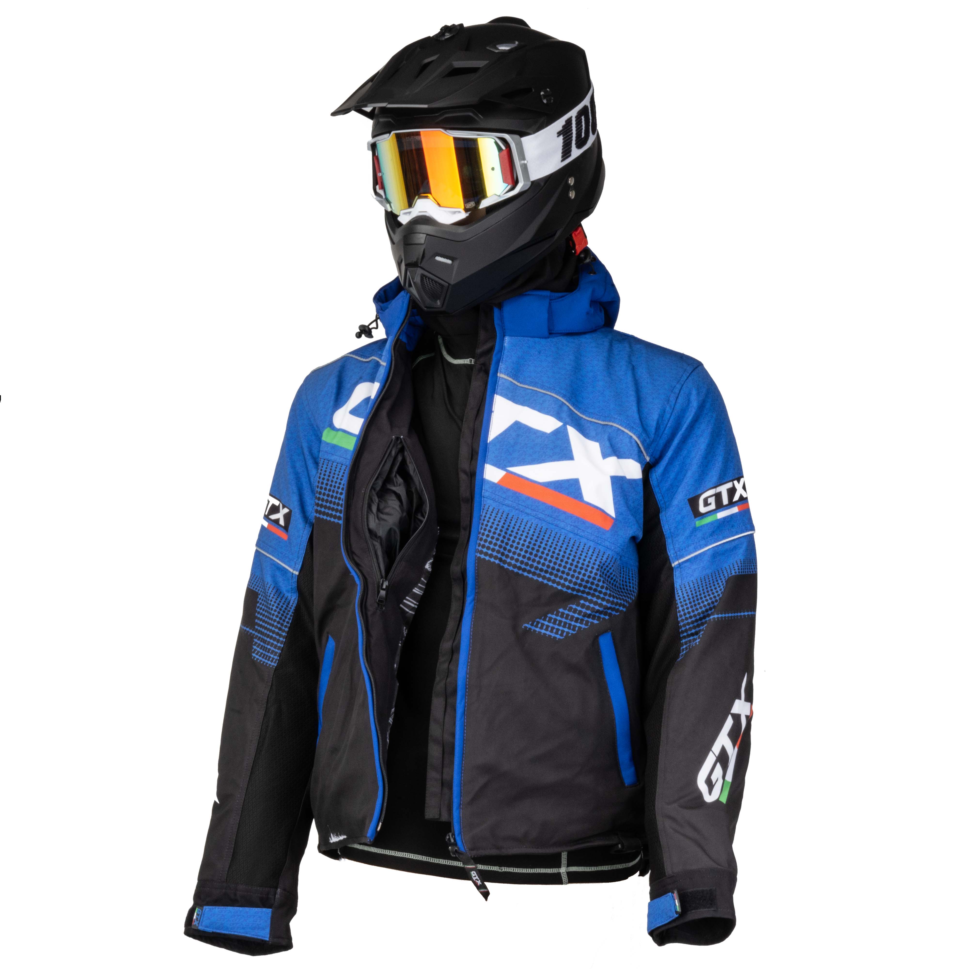 Куртка для снегохода GTX №1 black-blue (текстиль) (L)