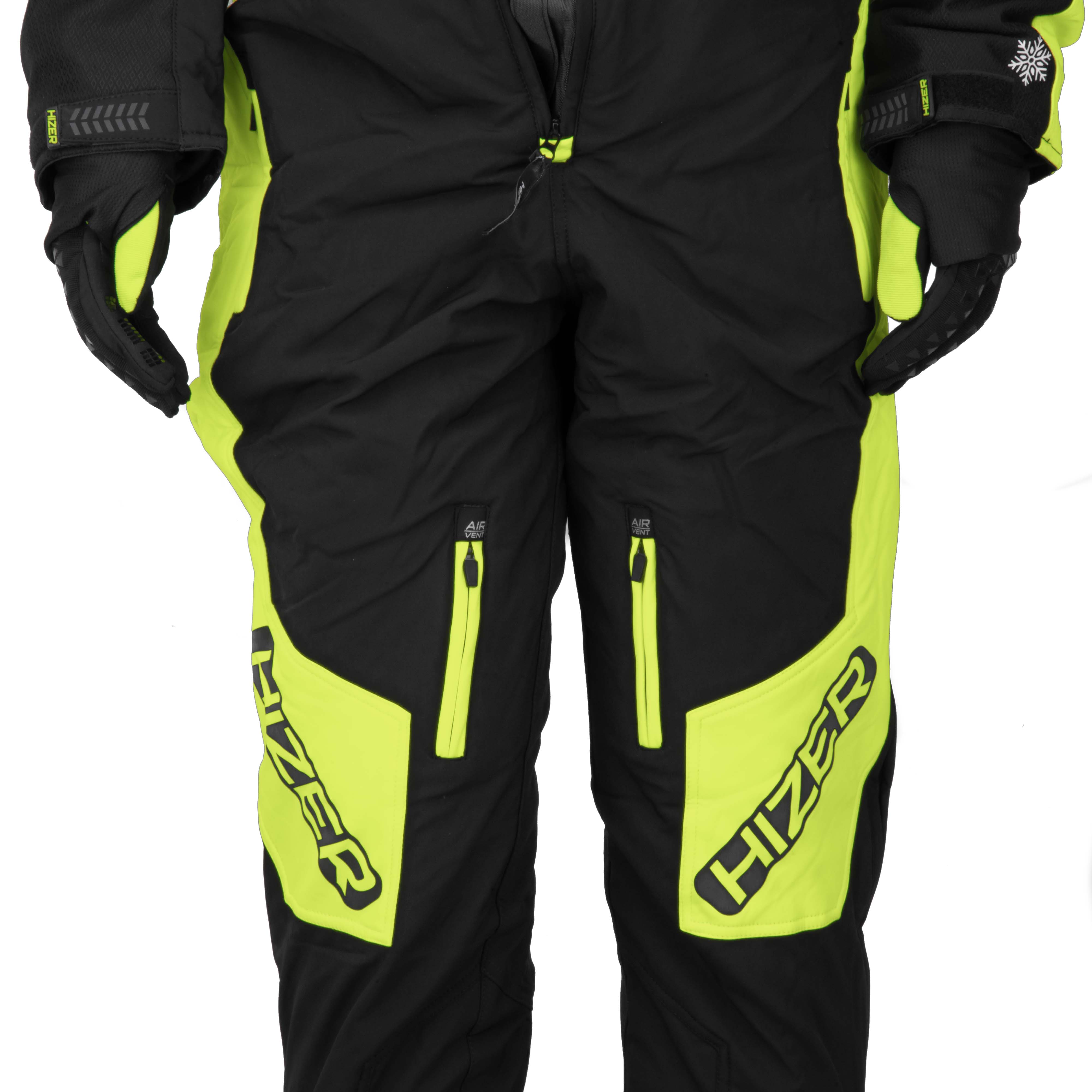Комбинезон для снегохода HIZER №1 black-yellow (текстиль) (S)