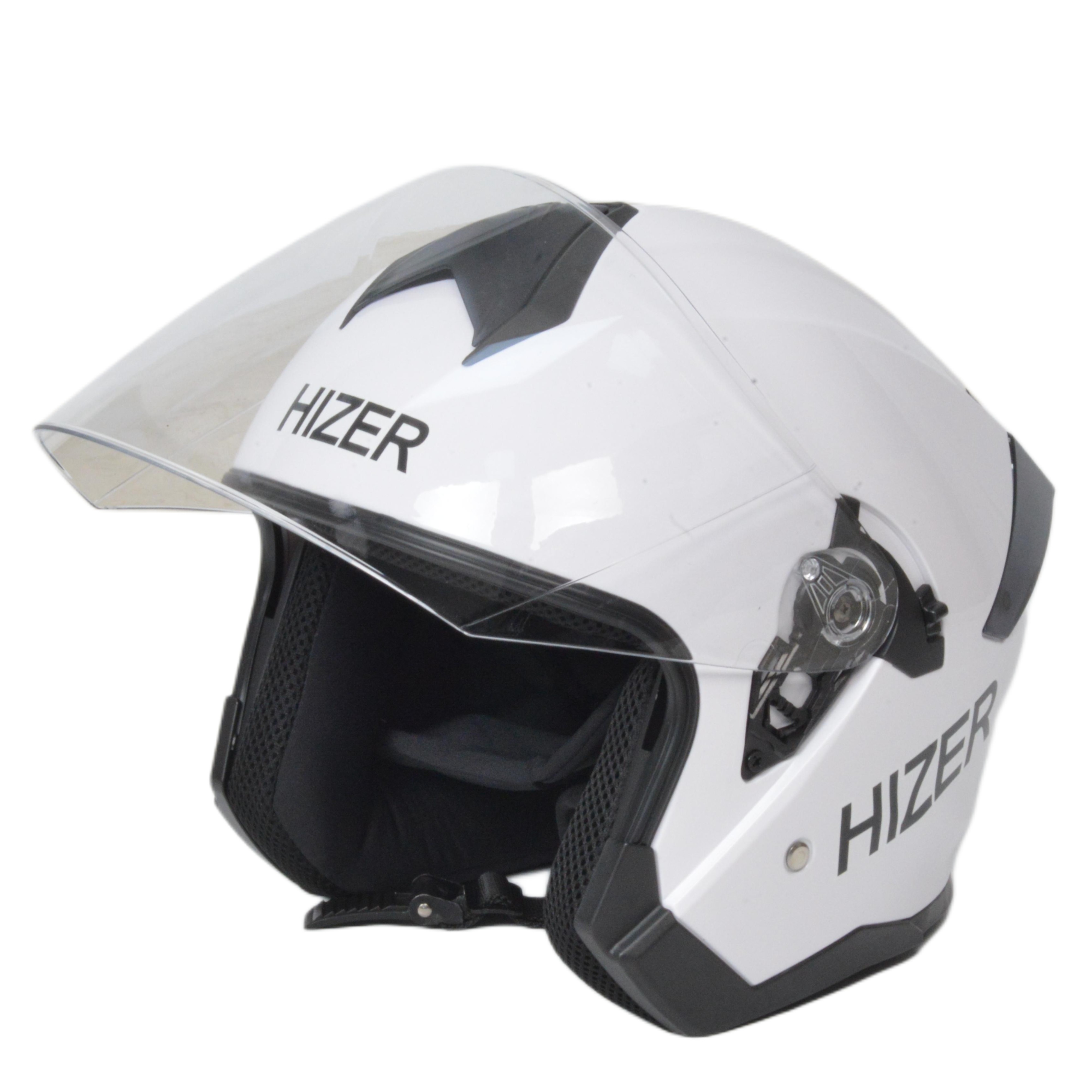 Шлем мото открытый HIZER J232 №1 (XL) white (2 визора)