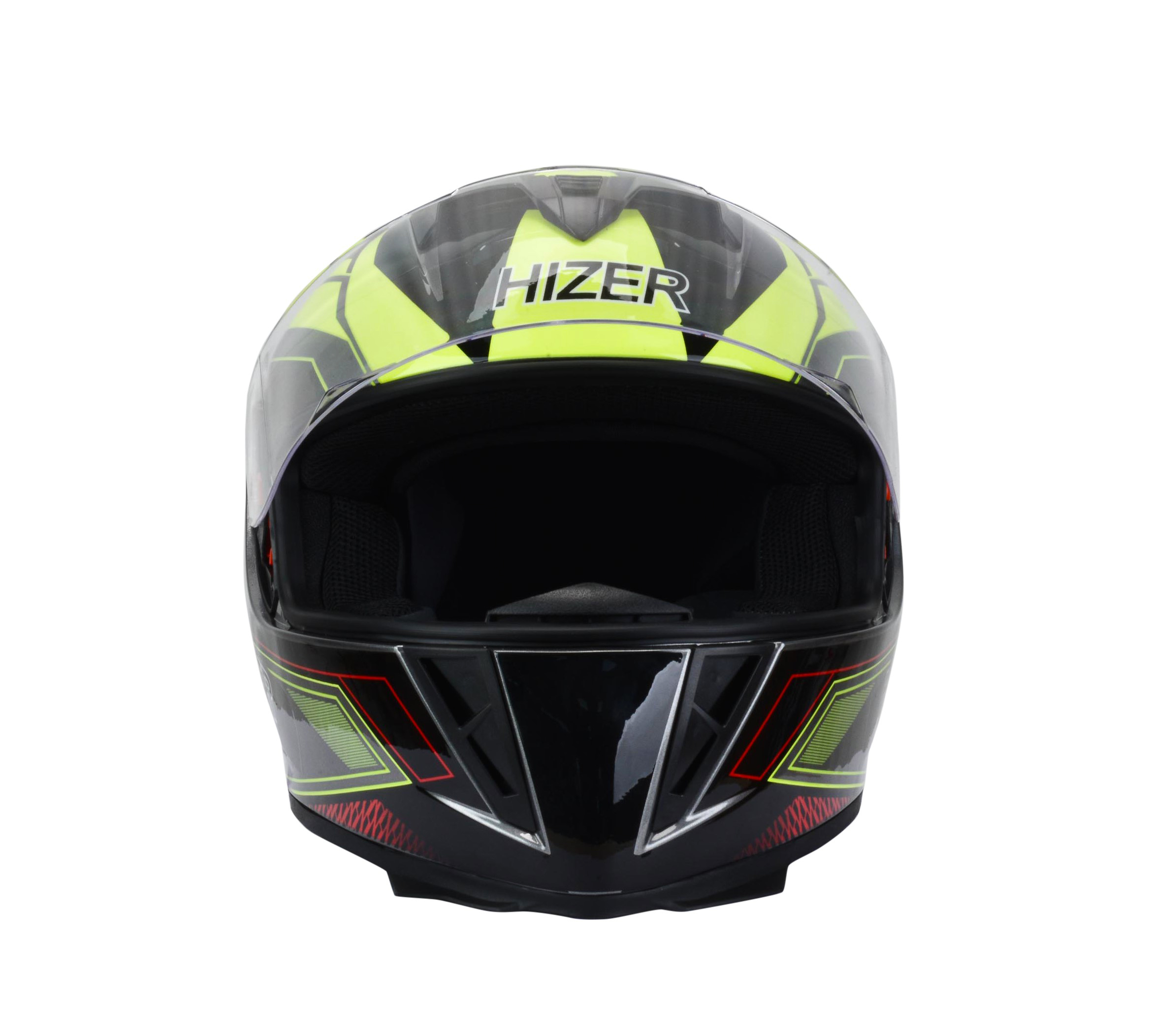 Шлем мото интеграл HIZER J5311 №4 (S)  gray/neon yellow