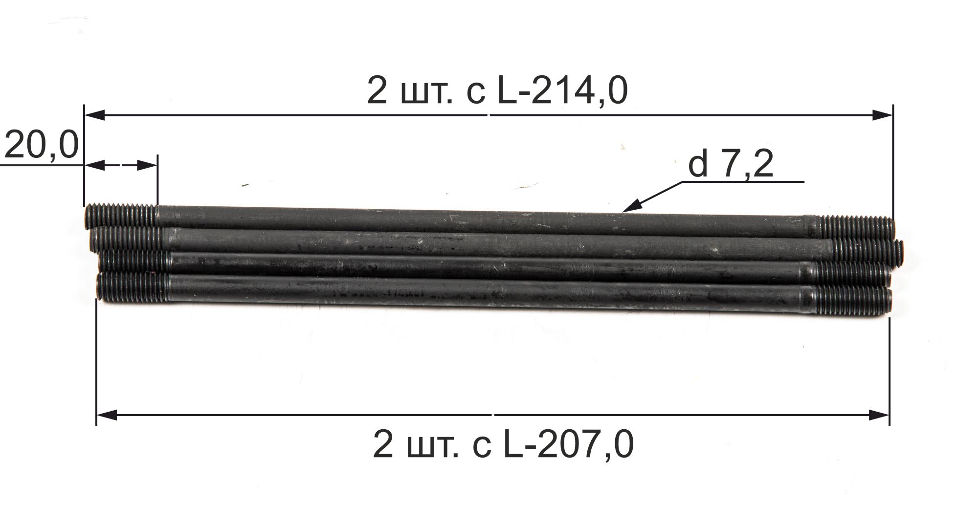 Шпильки цилиндра YX150/160см3 (W150-2/W150-5/W160-2)  (компл=4шт) 
