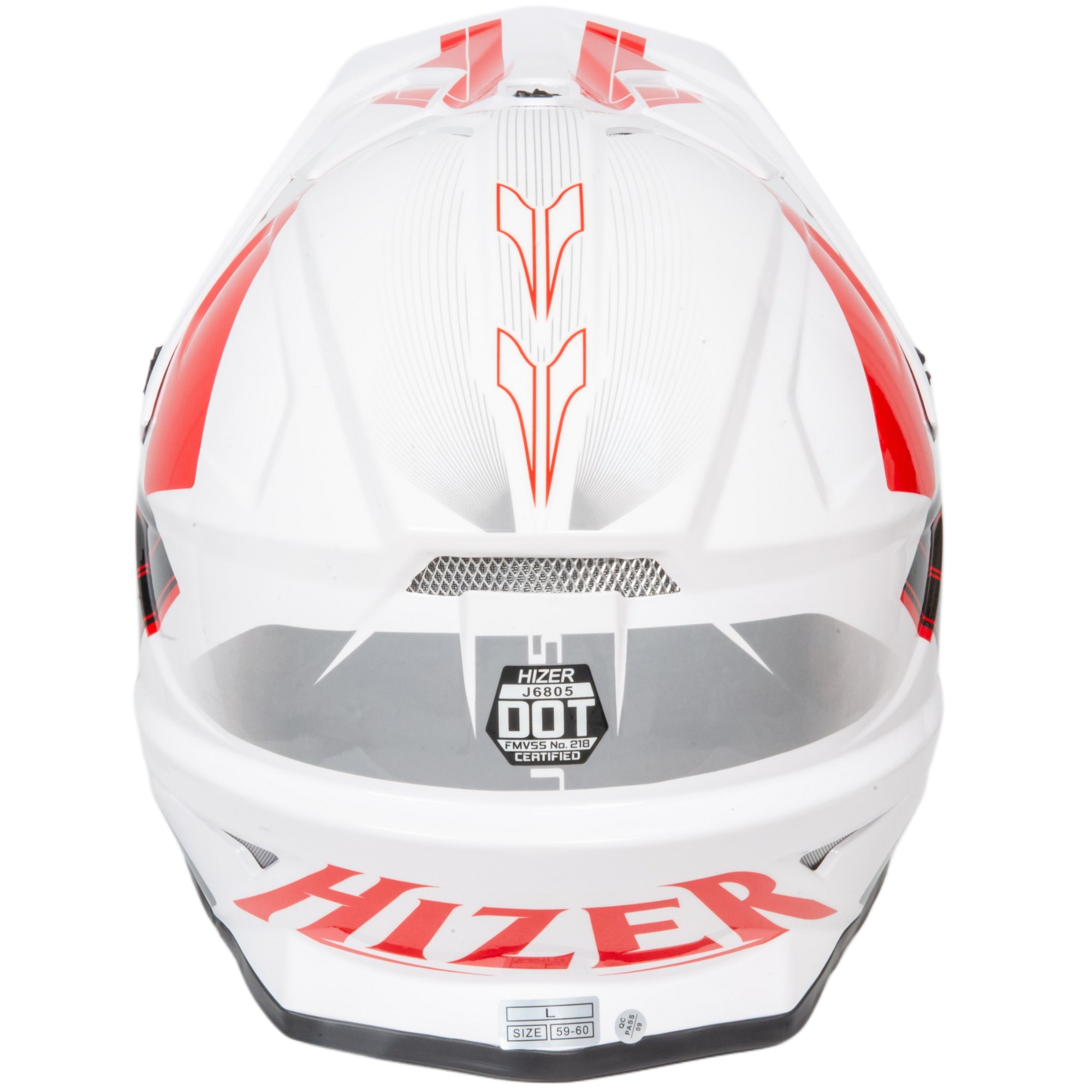 Шлем мото кроссовый HIZER J6805 №2 (S) white/red