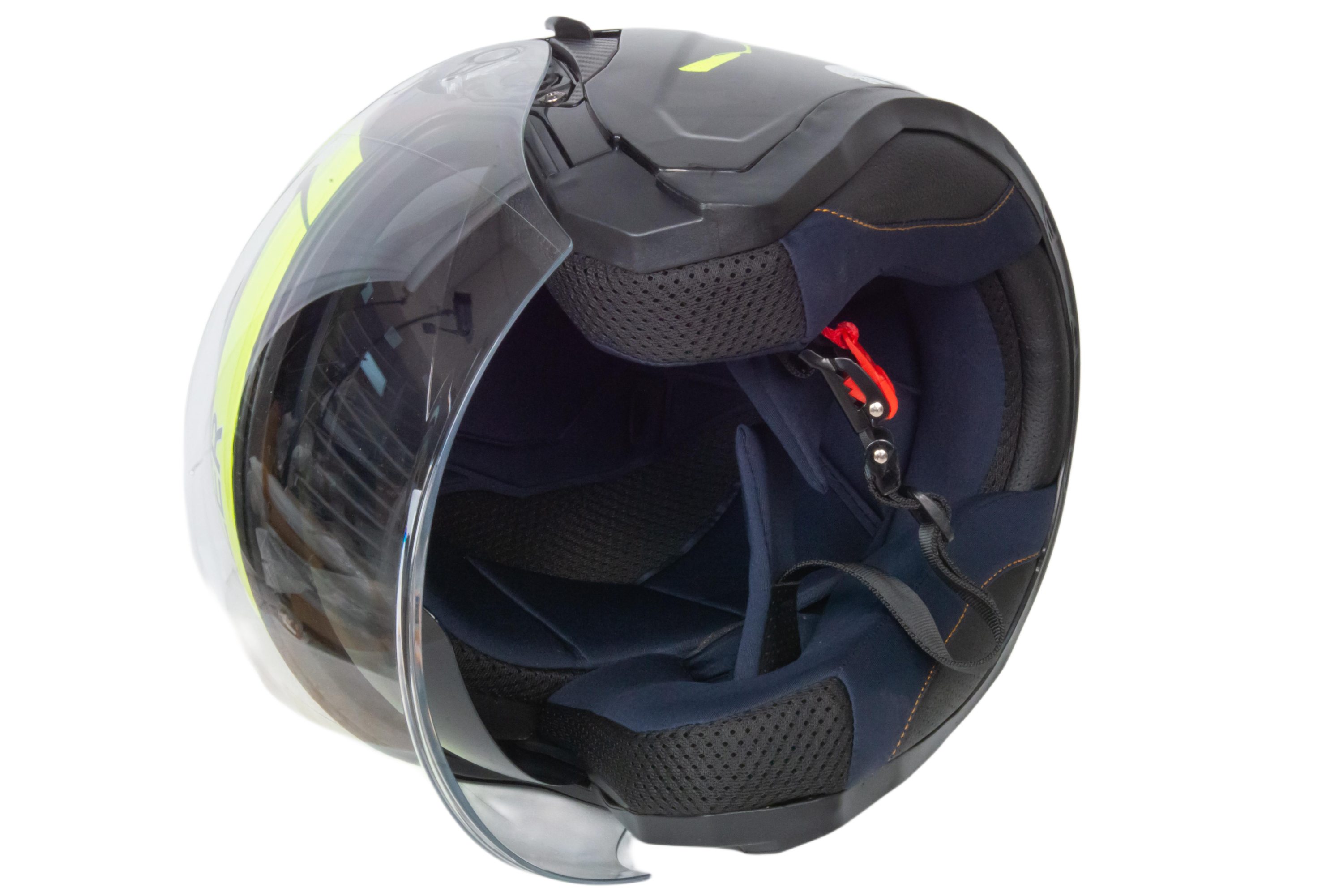 Шлем мото открытый HIZER J228 №1 (L) black/neon yellow