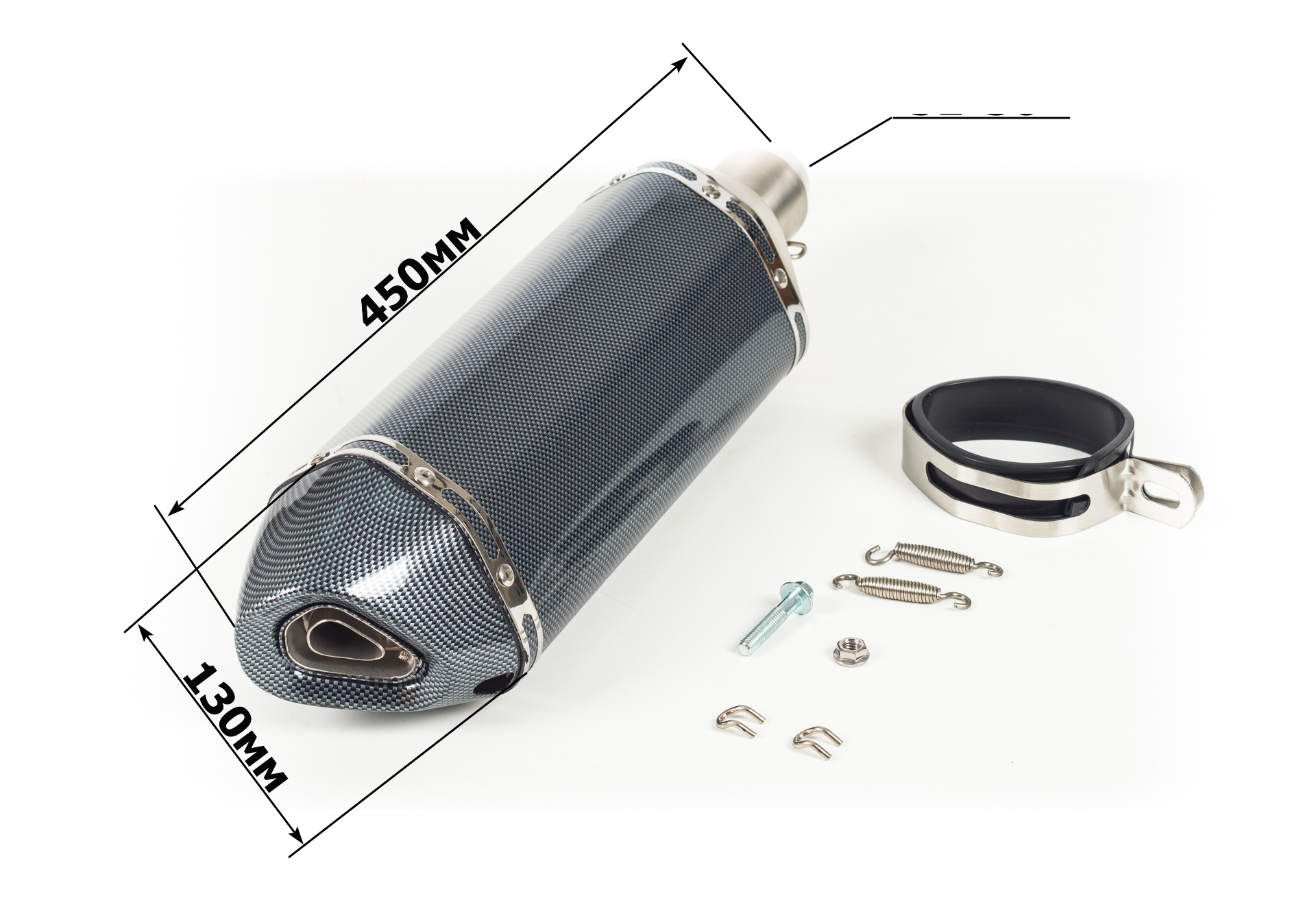 Глушитель AKRAPOVIC  №1 шестигранный карбон