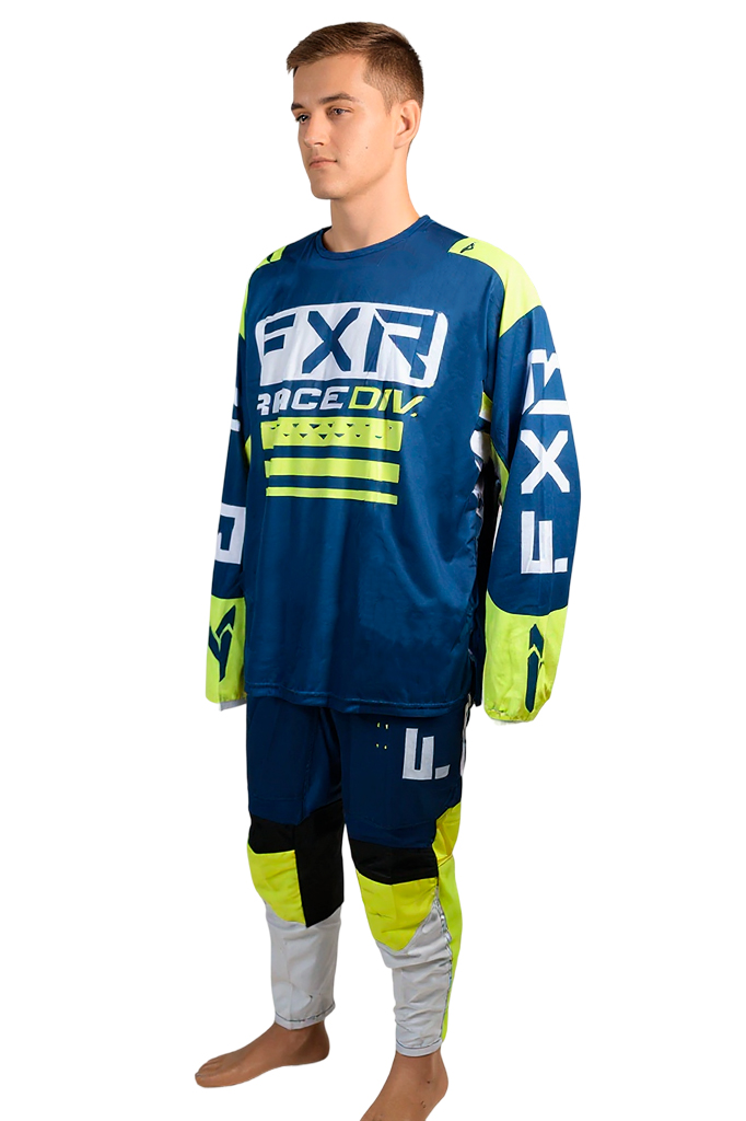 Джерси/футболка для мотокросса FXR №3 (S) blue/yellow/white