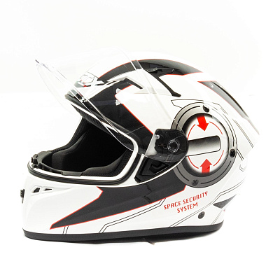 Шлем мото интеграл GTX 578 №4 (M) WHITE/BLACK/RED