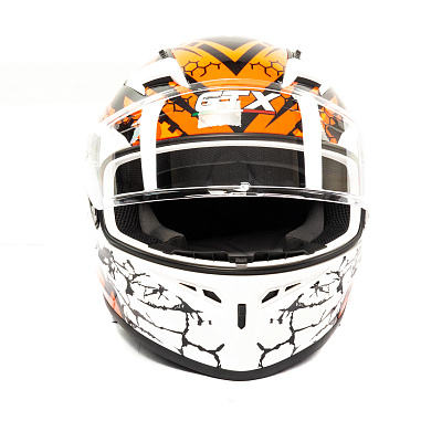Шлем мото интеграл GTX 578 №6 (XL) WHITE/FLUO ORANGE RED BLACK