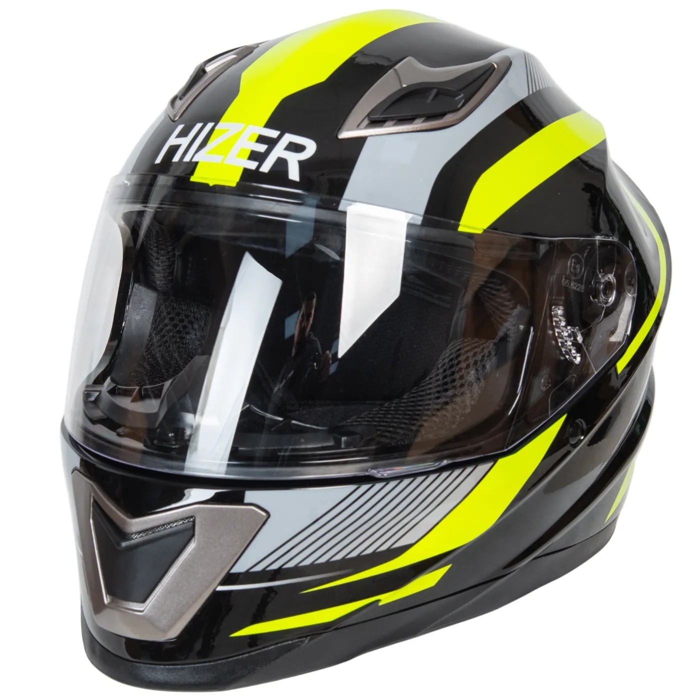 Шлем мото интеграл HIZER B562 №1 (M)  black/yellow