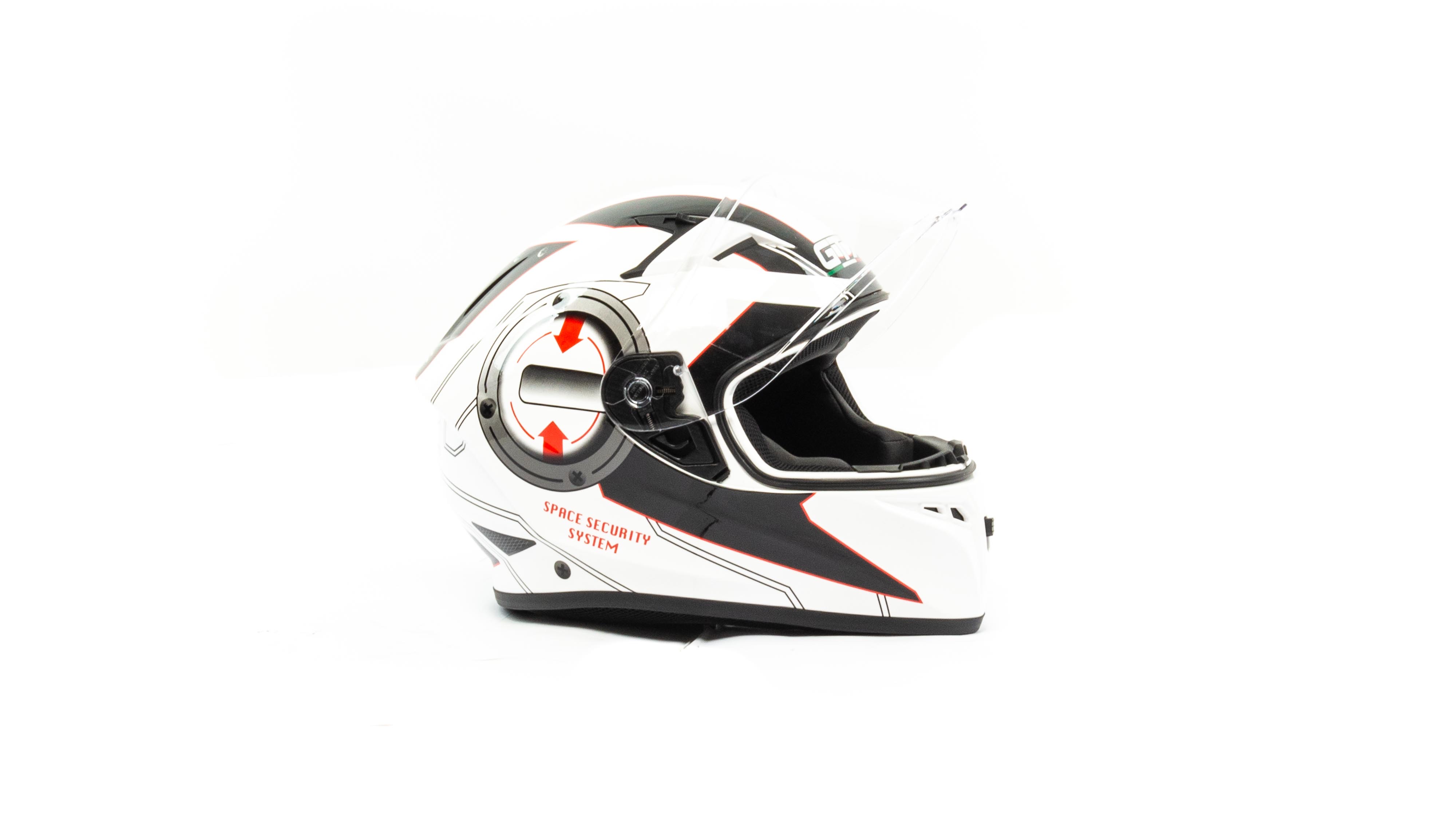 Шлем мото интеграл GTX 578 №4 (M) WHITE/BLACK/RED