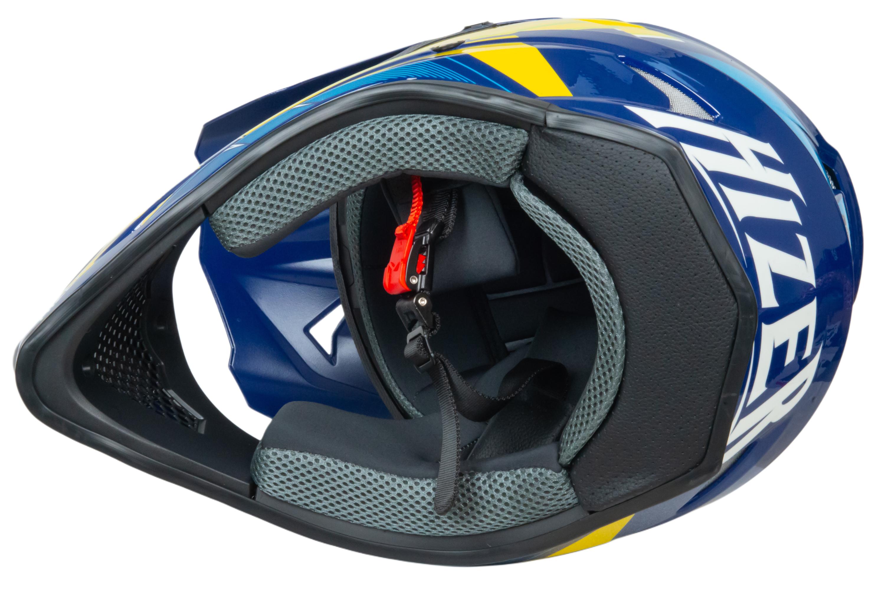Шлем мото кроссовый HIZER J6805 №3 (L) yellow/blue