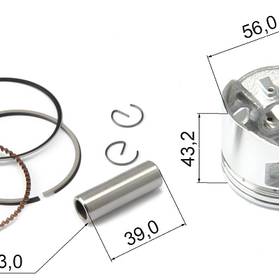 Поршень в сборе 156FMJ YX140 (W063) 140см3 D= 56 X-TECH