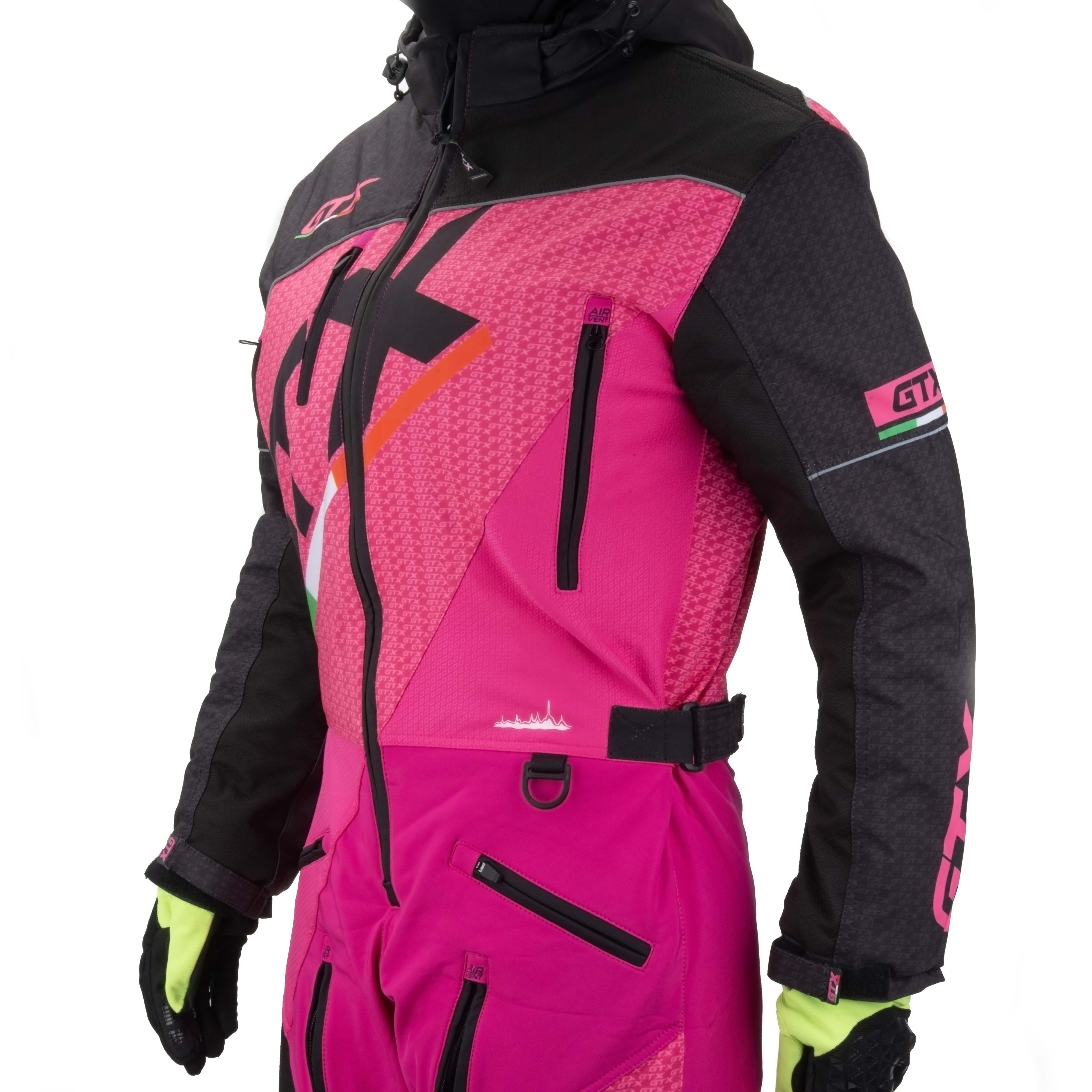 Комбинезон для снегохода (женский) GTX №5 black-pink (текстиль) (S)