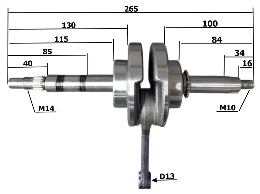 Коленвал 152FMH 110см3  (ход 49,5мм)  X-TECH