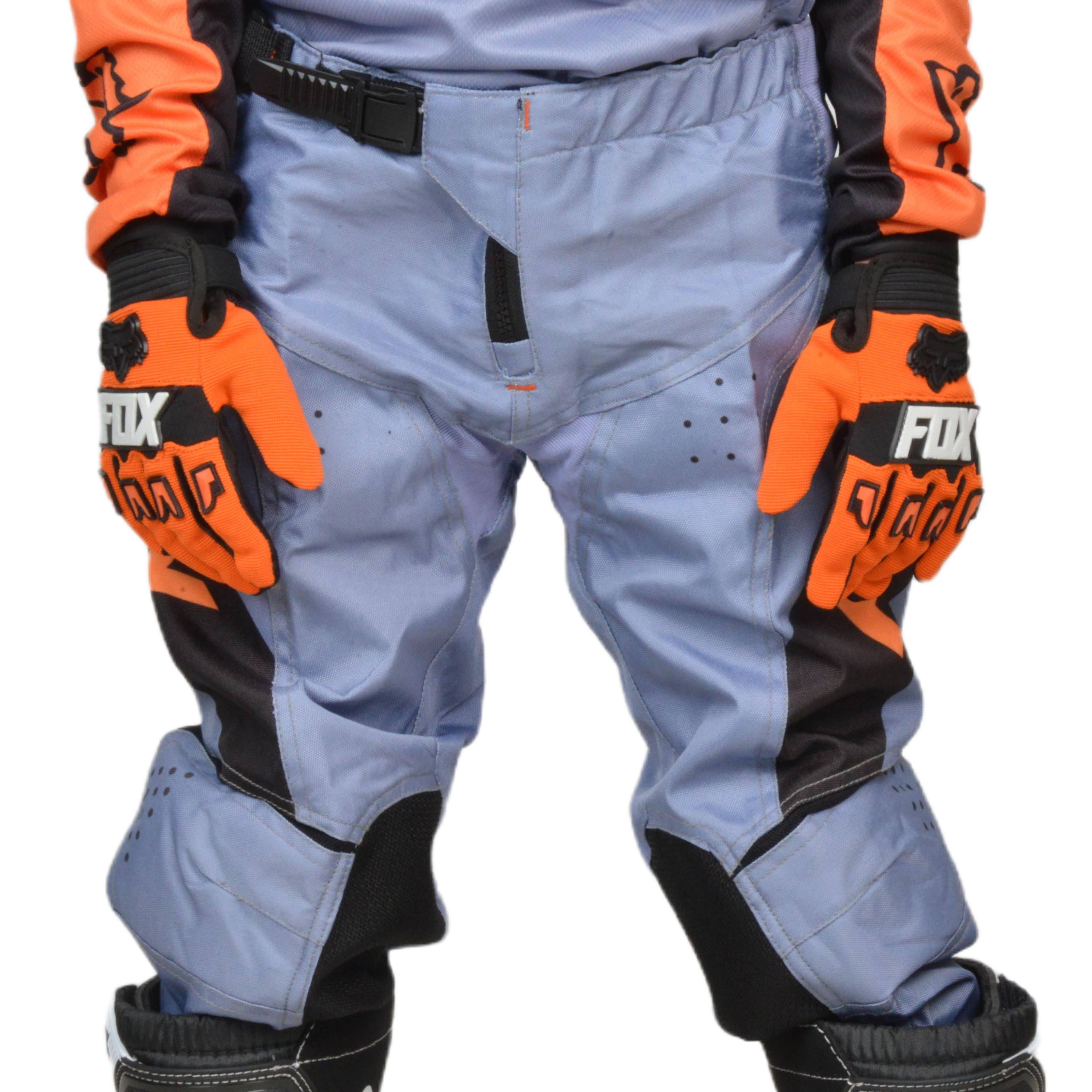 Штаны для мотокросса (детские) FOX №4 / Grey/Orange (рост 140-145 см)
