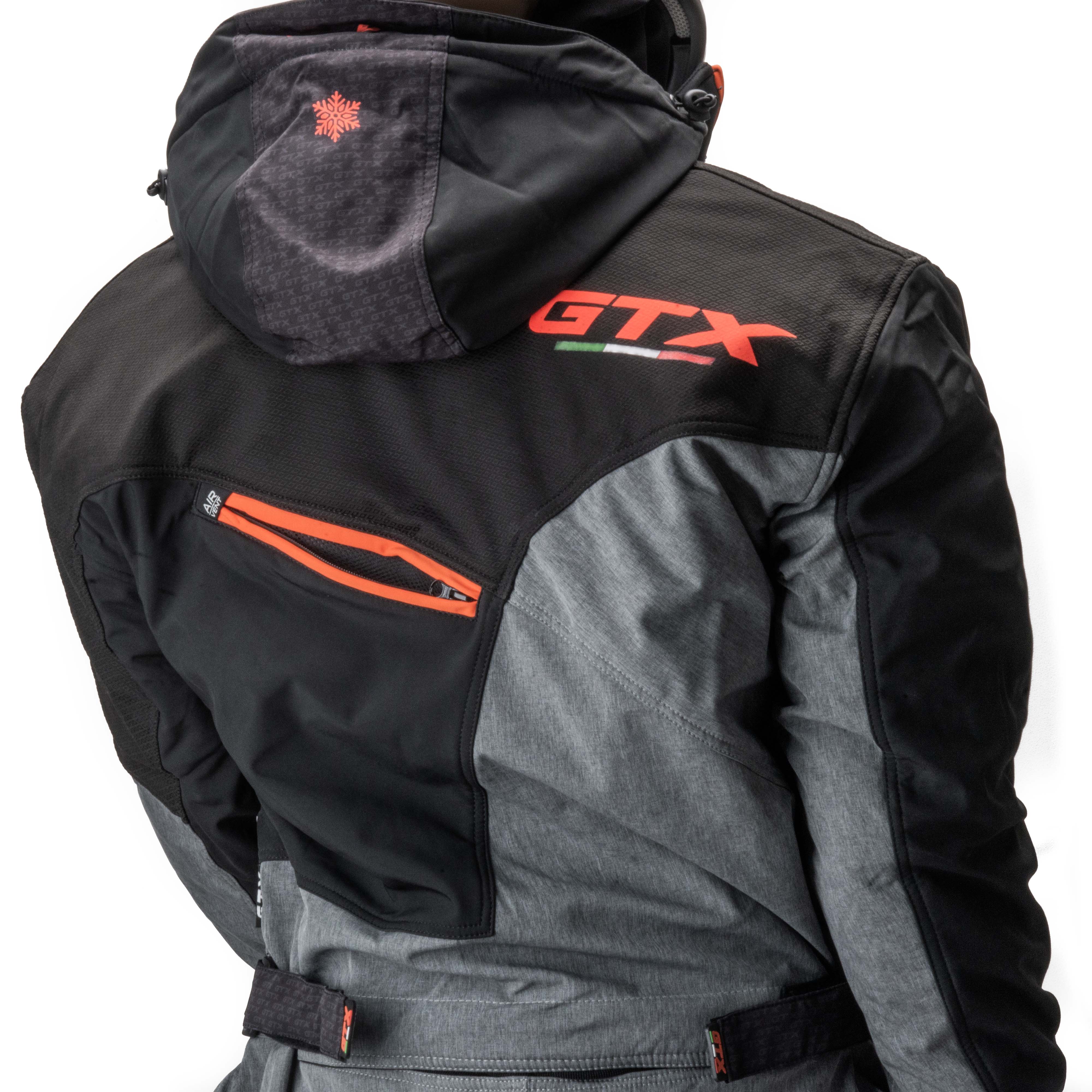 Комбинезон для снегохода GTX №3 black-orange (текстиль) (L)
