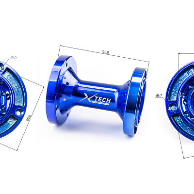 Ступица задняя CNC (R12"/14"/17" d=15mm) синяя