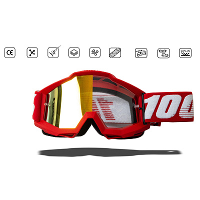 Очки мотокросс 100% №09 red frame