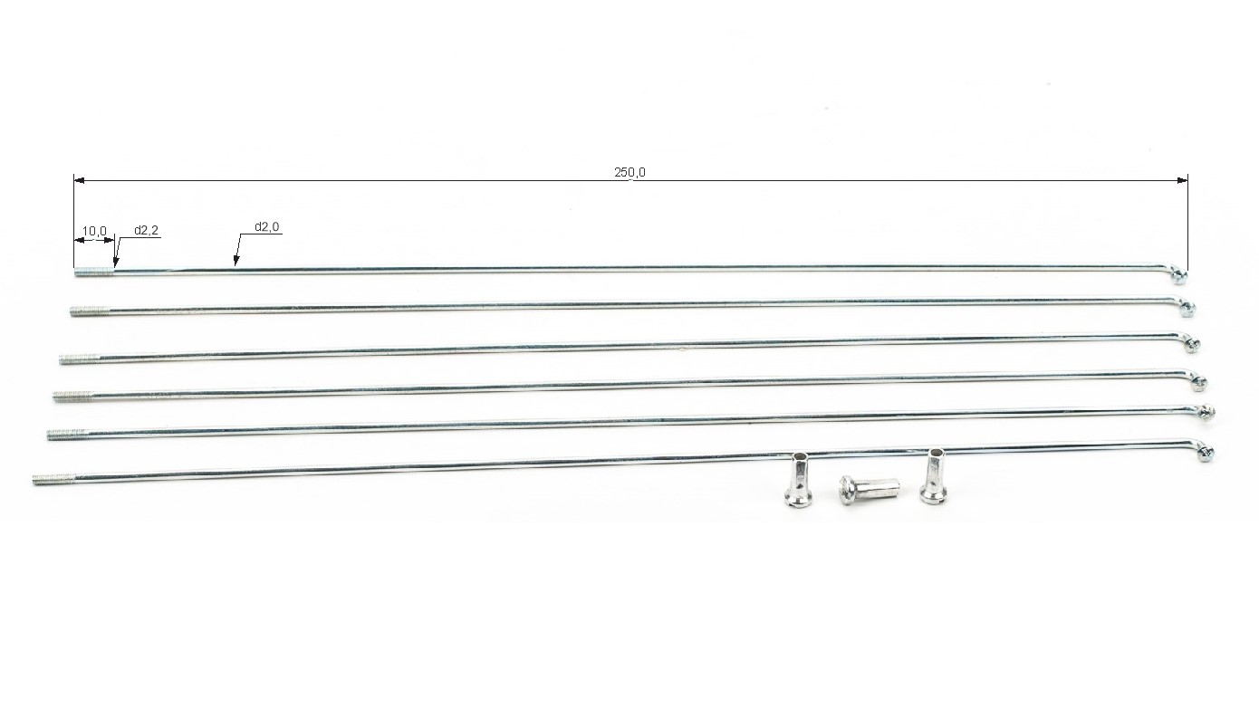 Спица + нипель 248 mm (уп. 144шт.)