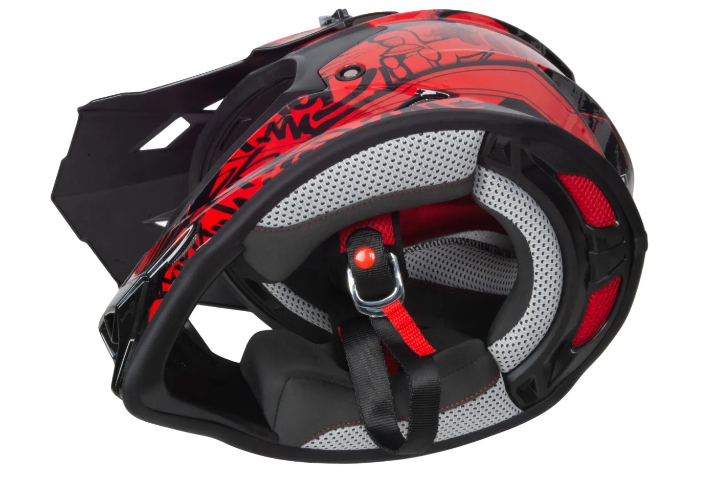 Шлем мото кроссовый GTX 632S №2 (S) BLACK / RED детский (49-50)