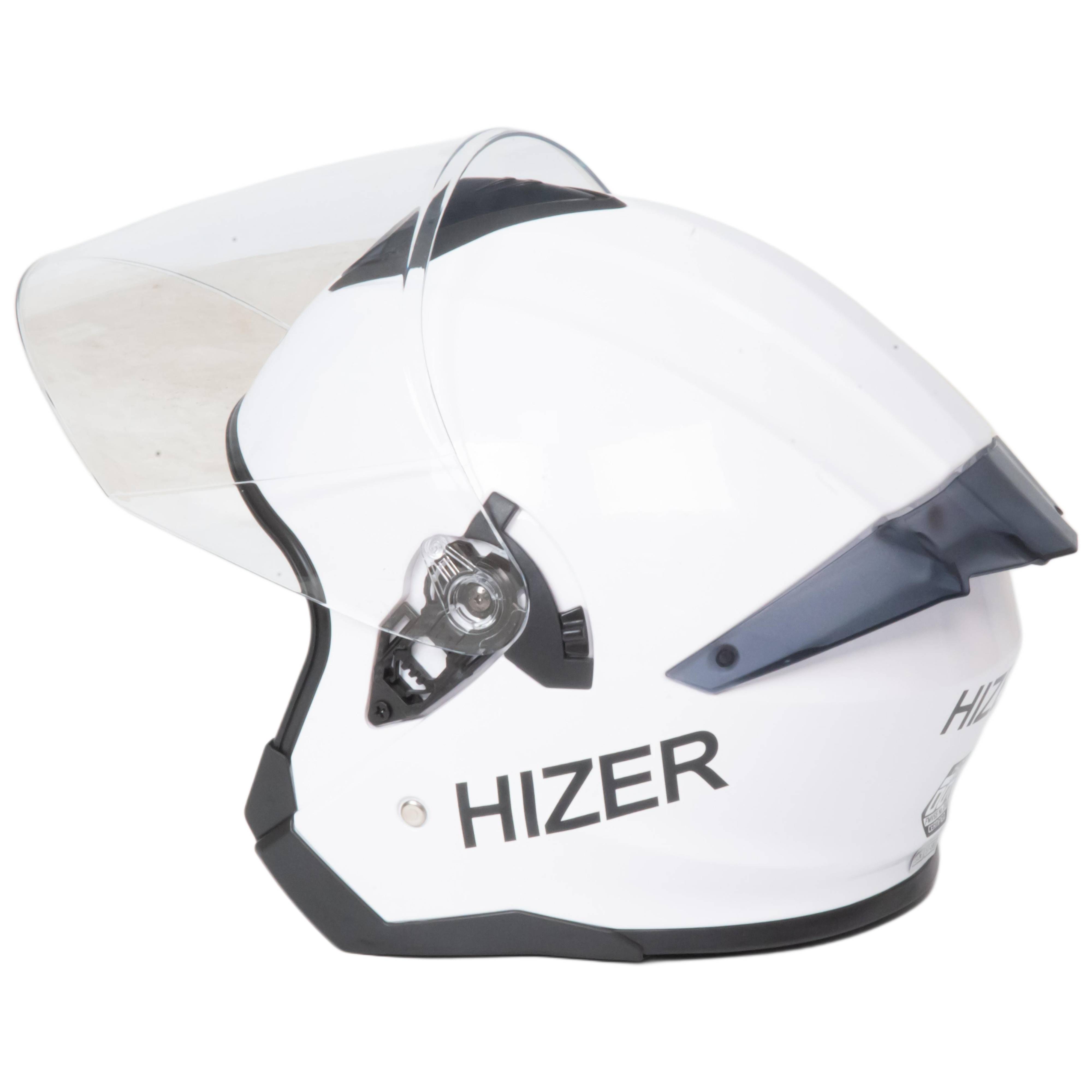 Шлем мото открытый HIZER J232 №1 (M) white (2 визора)