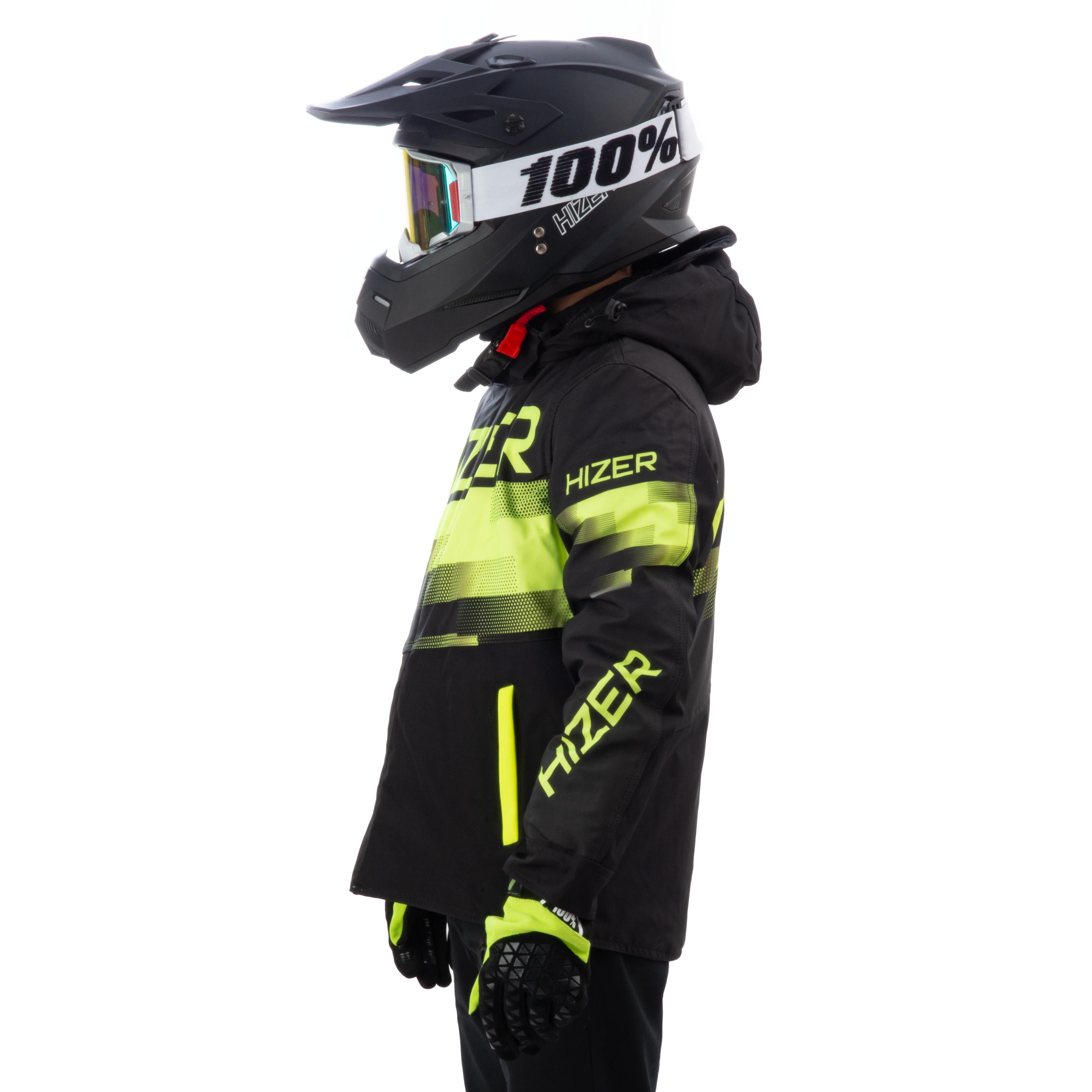 Куртка для снегохода (детская) HIZER №4 black-yellow (текстиль) (14Y)