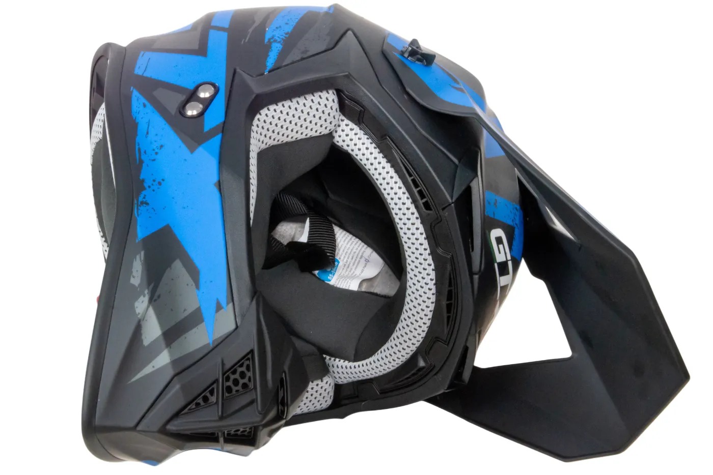 Шлем мото кроссовый GTX 633 №9 (L) BLACK/BLUE GREY