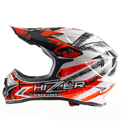 Шлем мото кроссовый HIZER J6805 №1 (S) black/white/orange