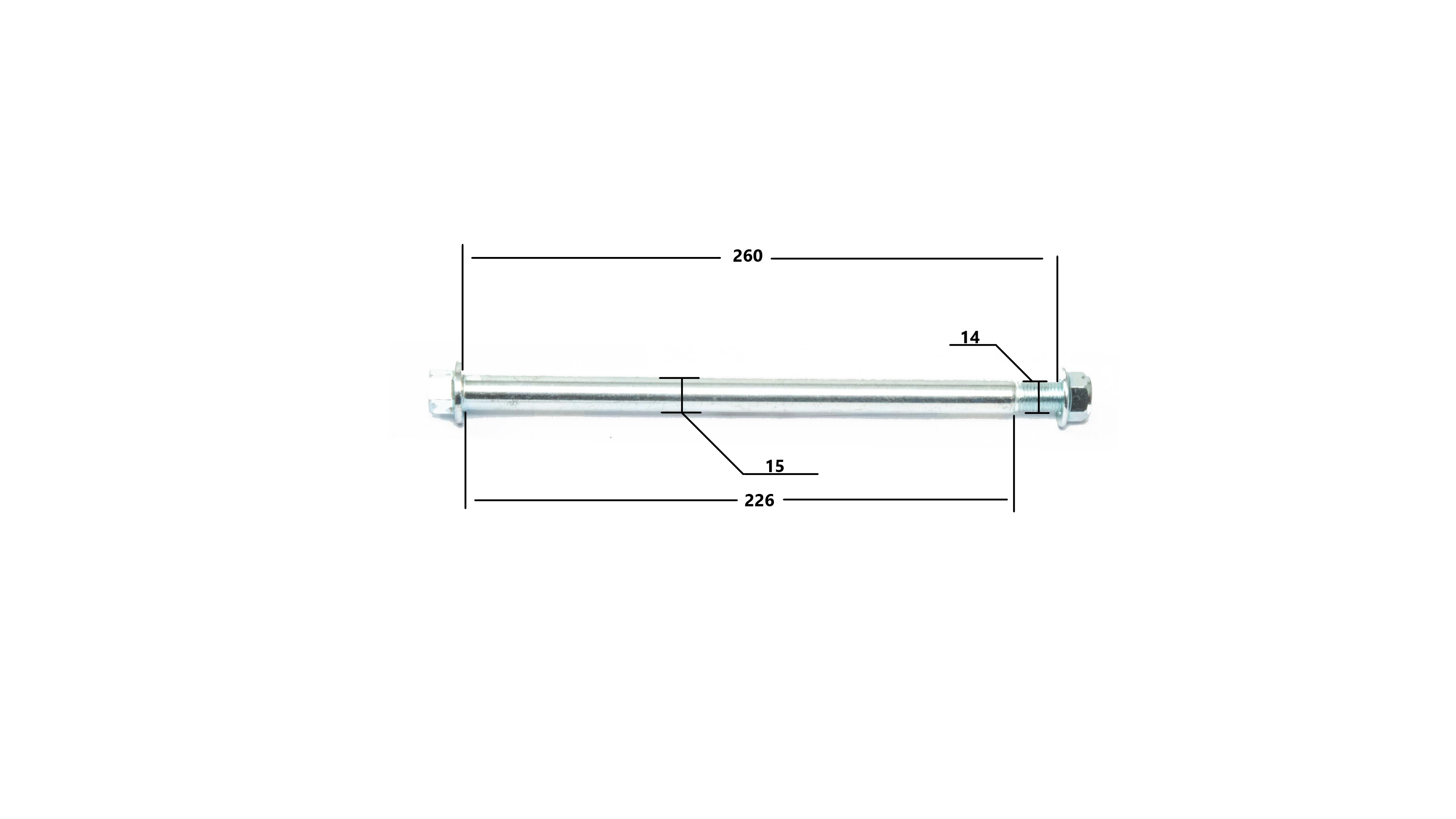 Ось маятника M14x1,5x260mm TTR250