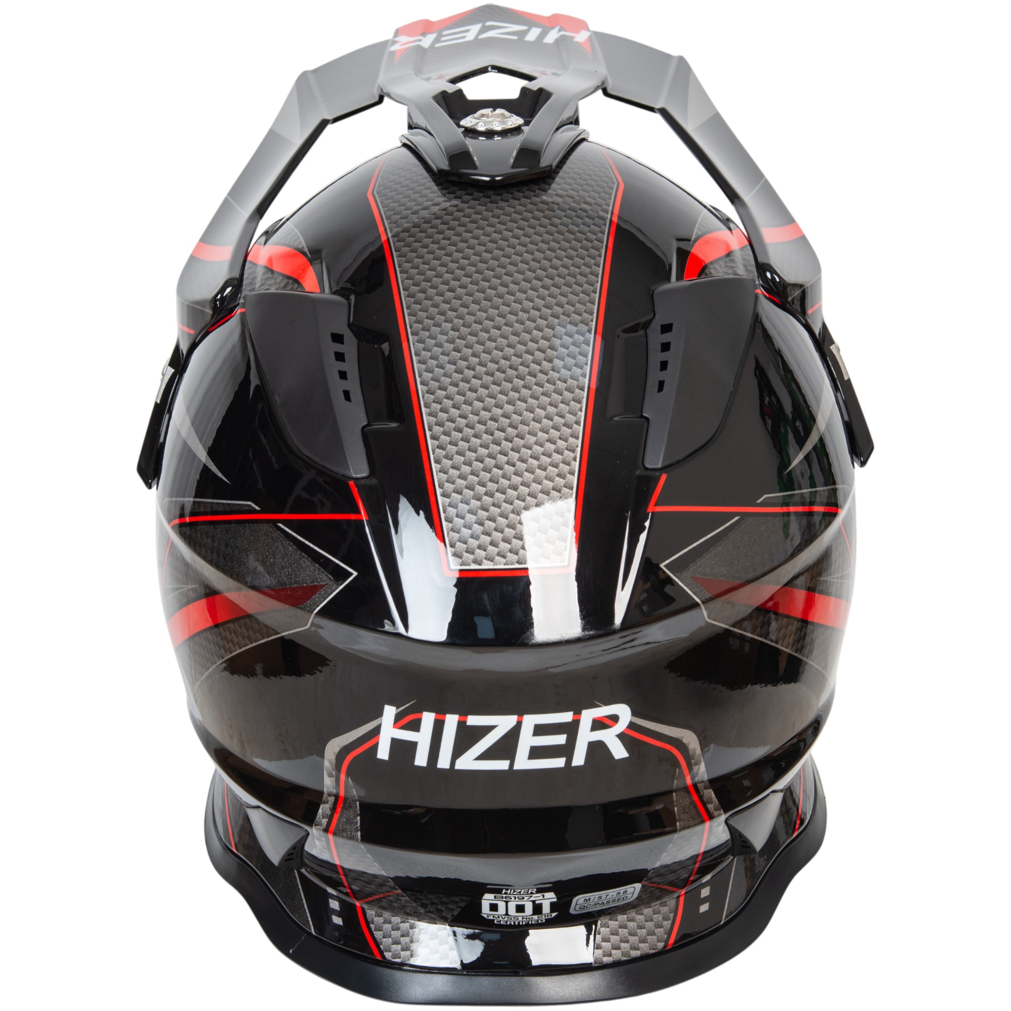 Шлем мото мотард HIZER B6197-1 №5 (XL) black/red