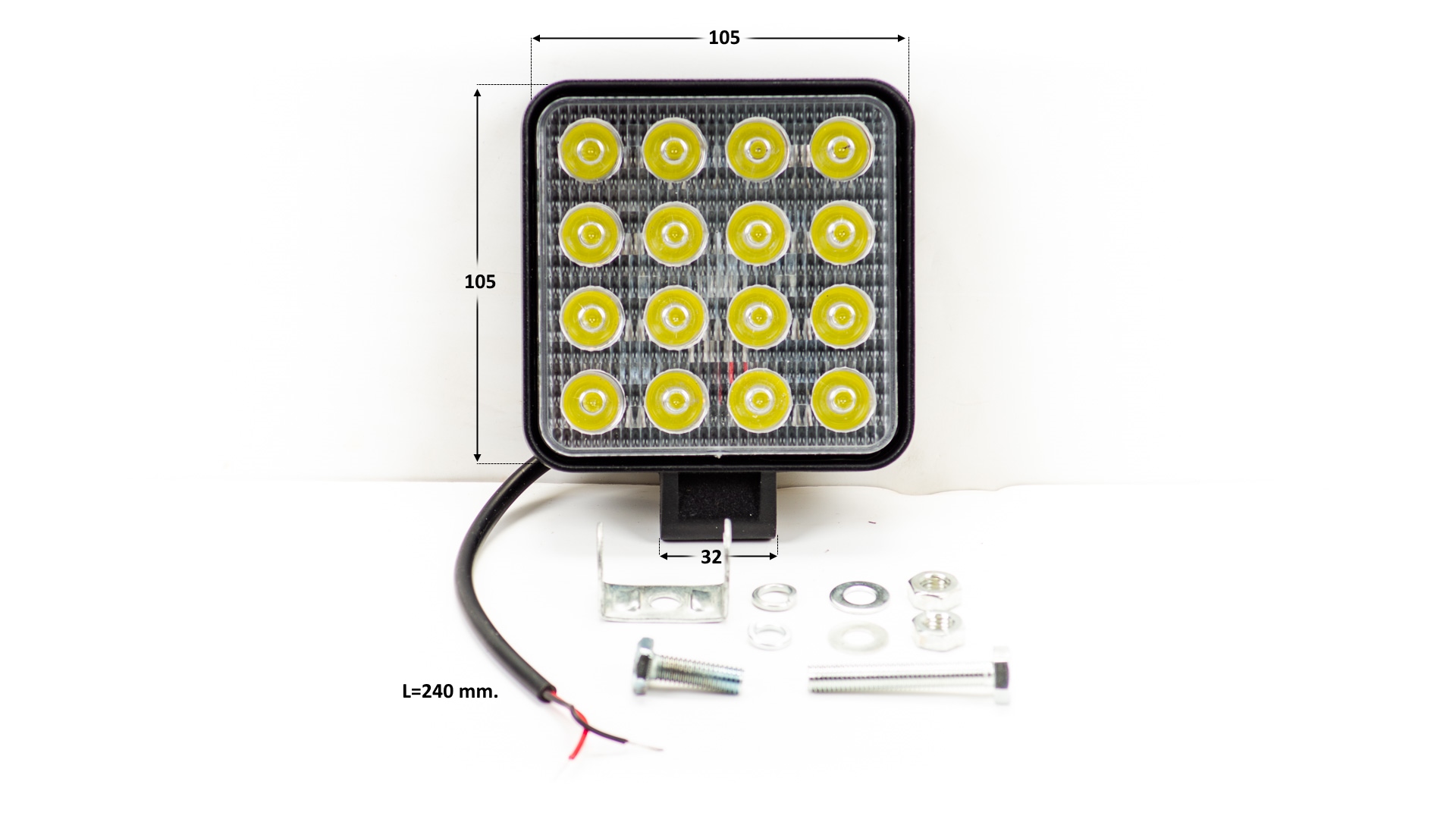 Фара 48w 16x3w LED квадратная