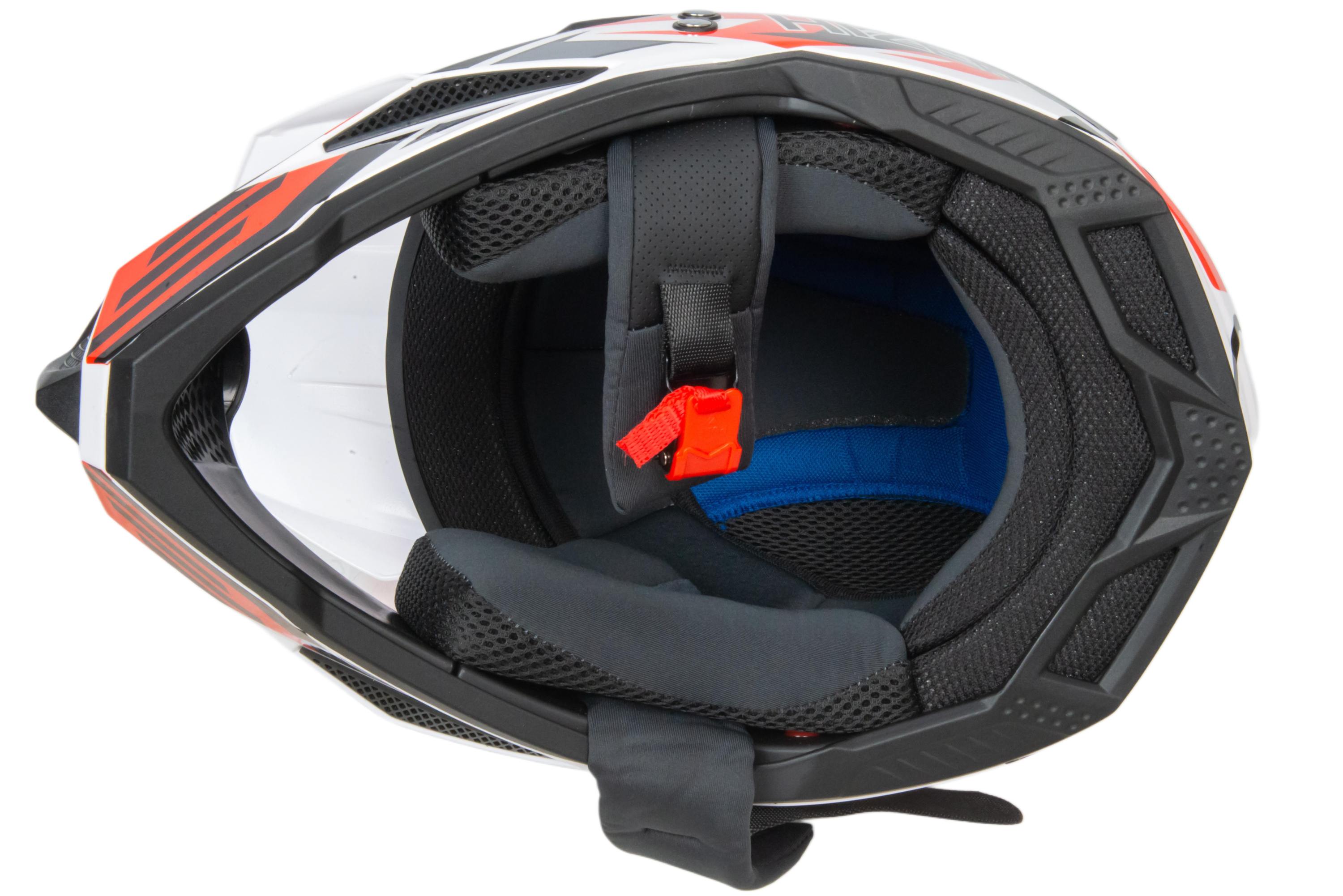 Шлем мото кроссовый HIZER J6801 №5 (S) white/red