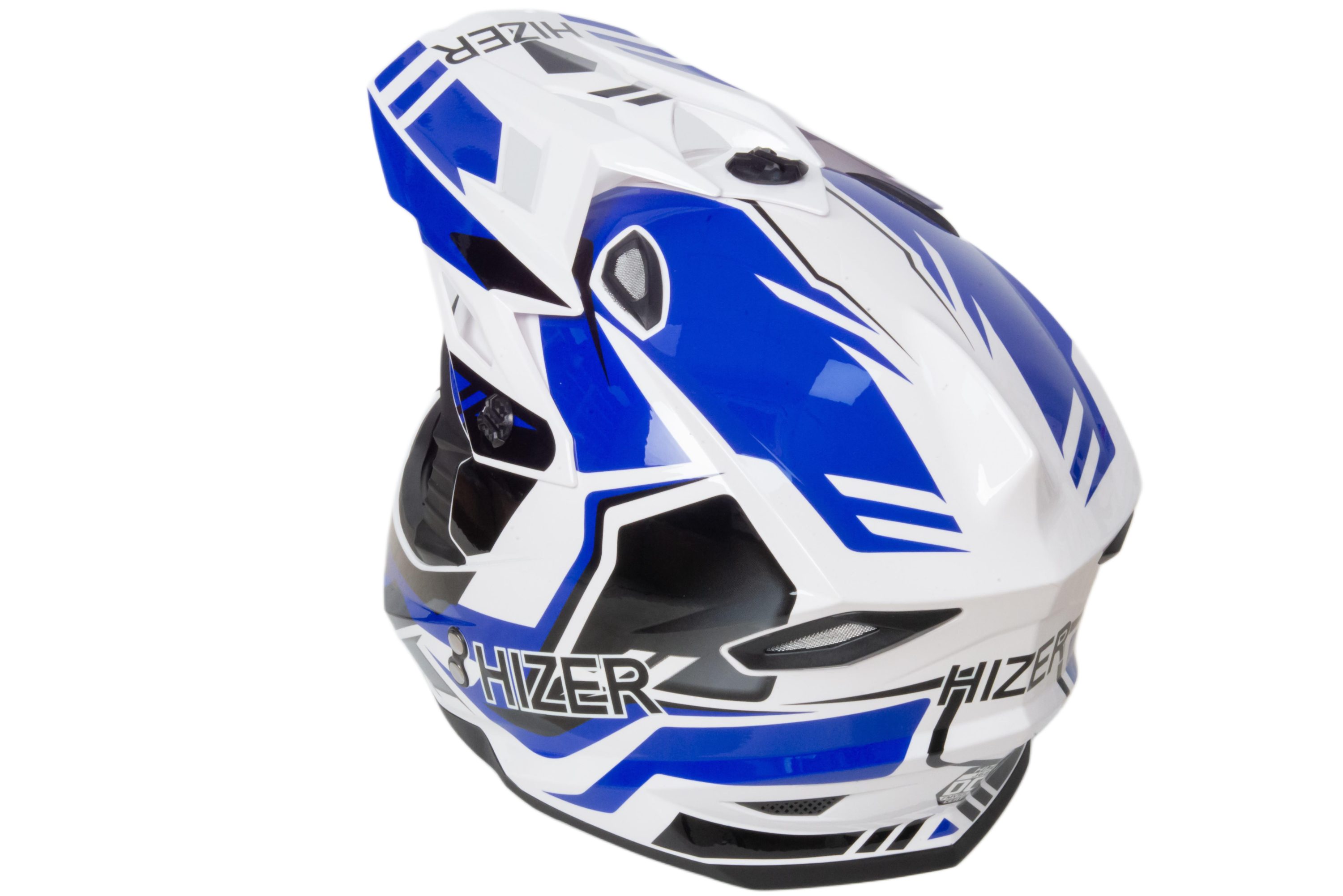 Шлем мото кроссовый HIZER J6801 №6 (XL) white/blue