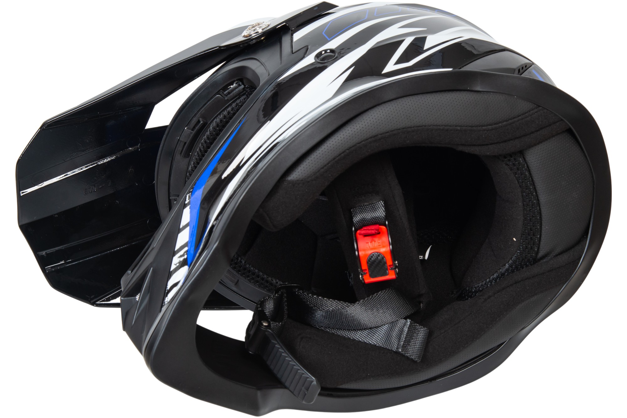 Шлем мото кроссовый HIZER B6197 №4 (XL) black/blue/white