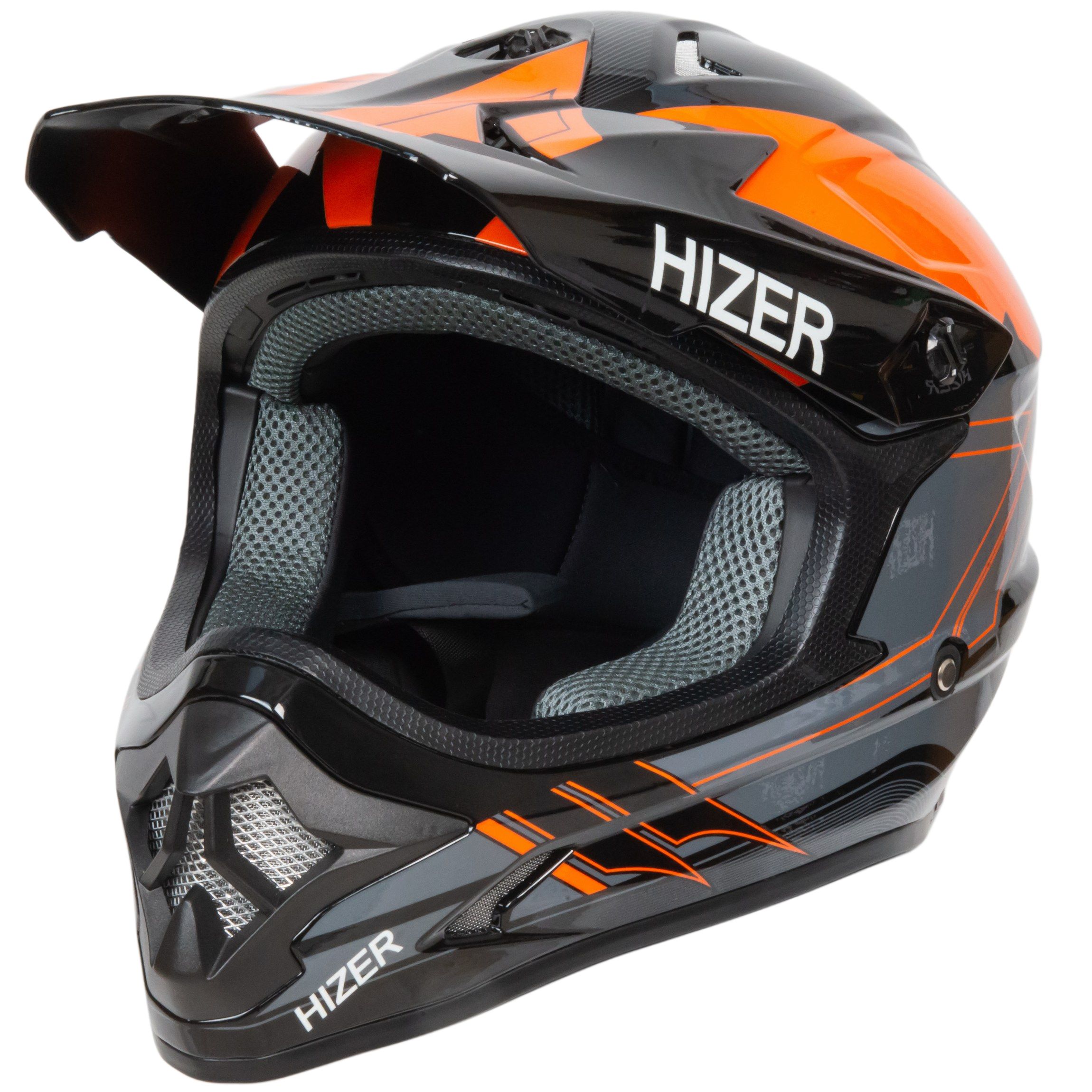 Шлем мото кроссовый HIZER J6805 №5 (M) orange