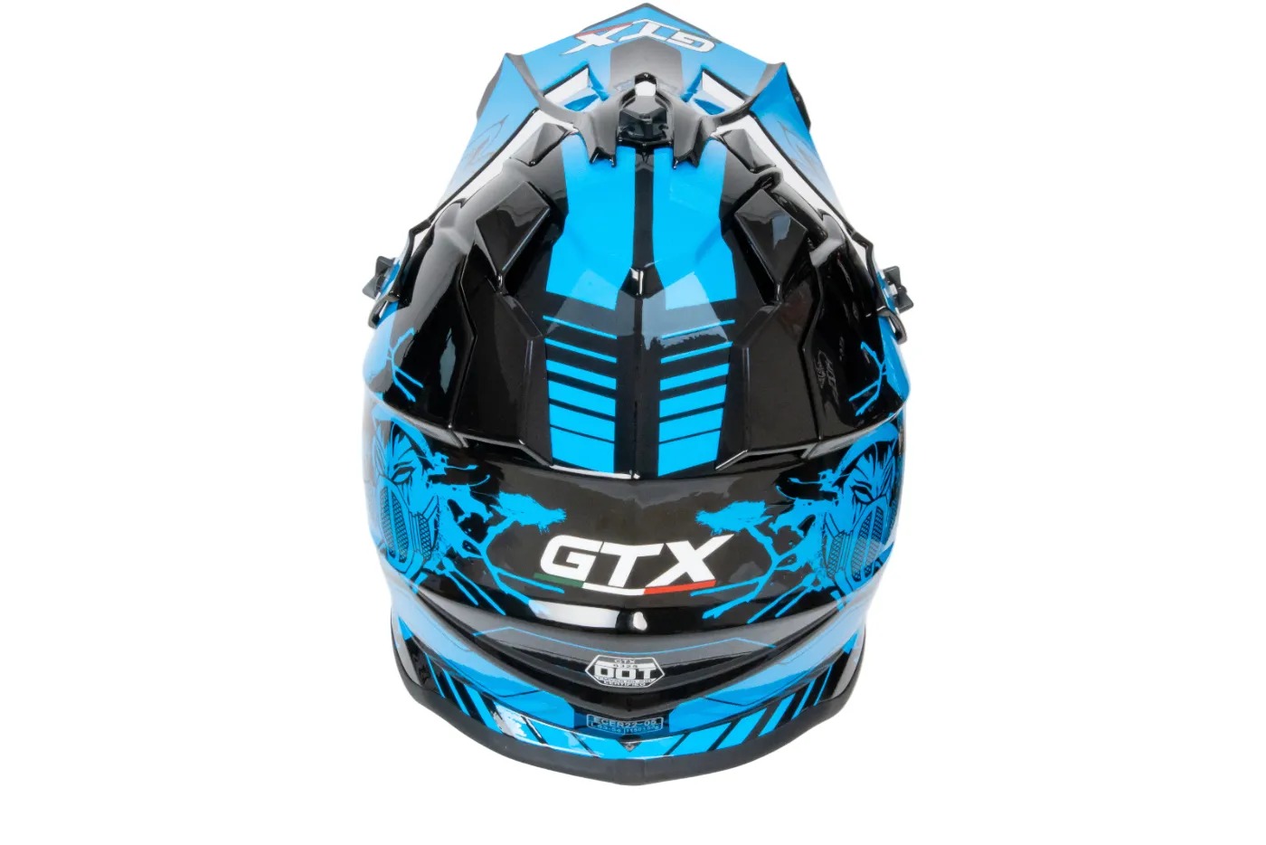 Шлем мото кроссовый GTX 632S №3 (M) BLACK / BLUE детский (51-52)