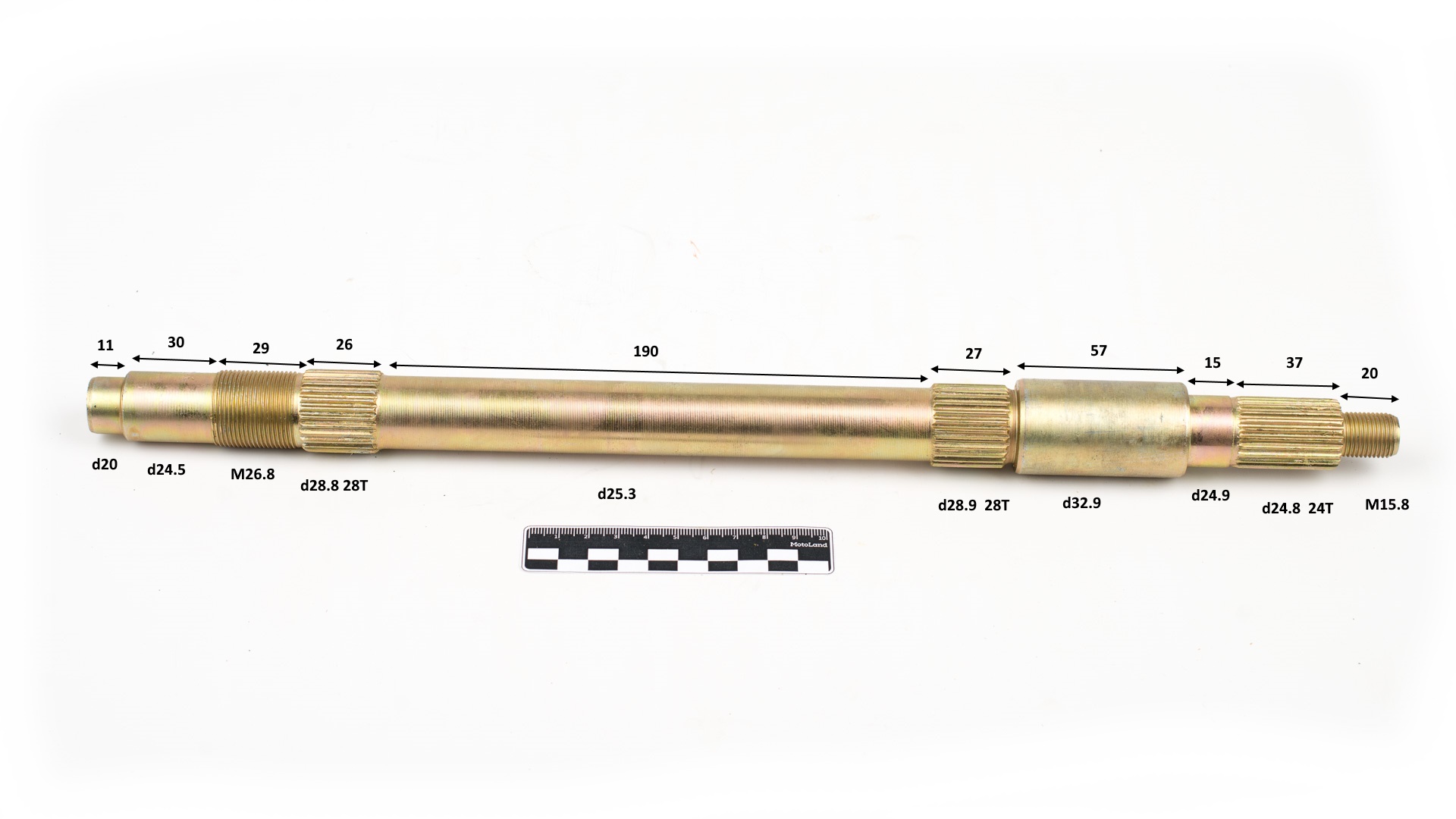 Ось ведомая снегоход S2 L= 450 mm