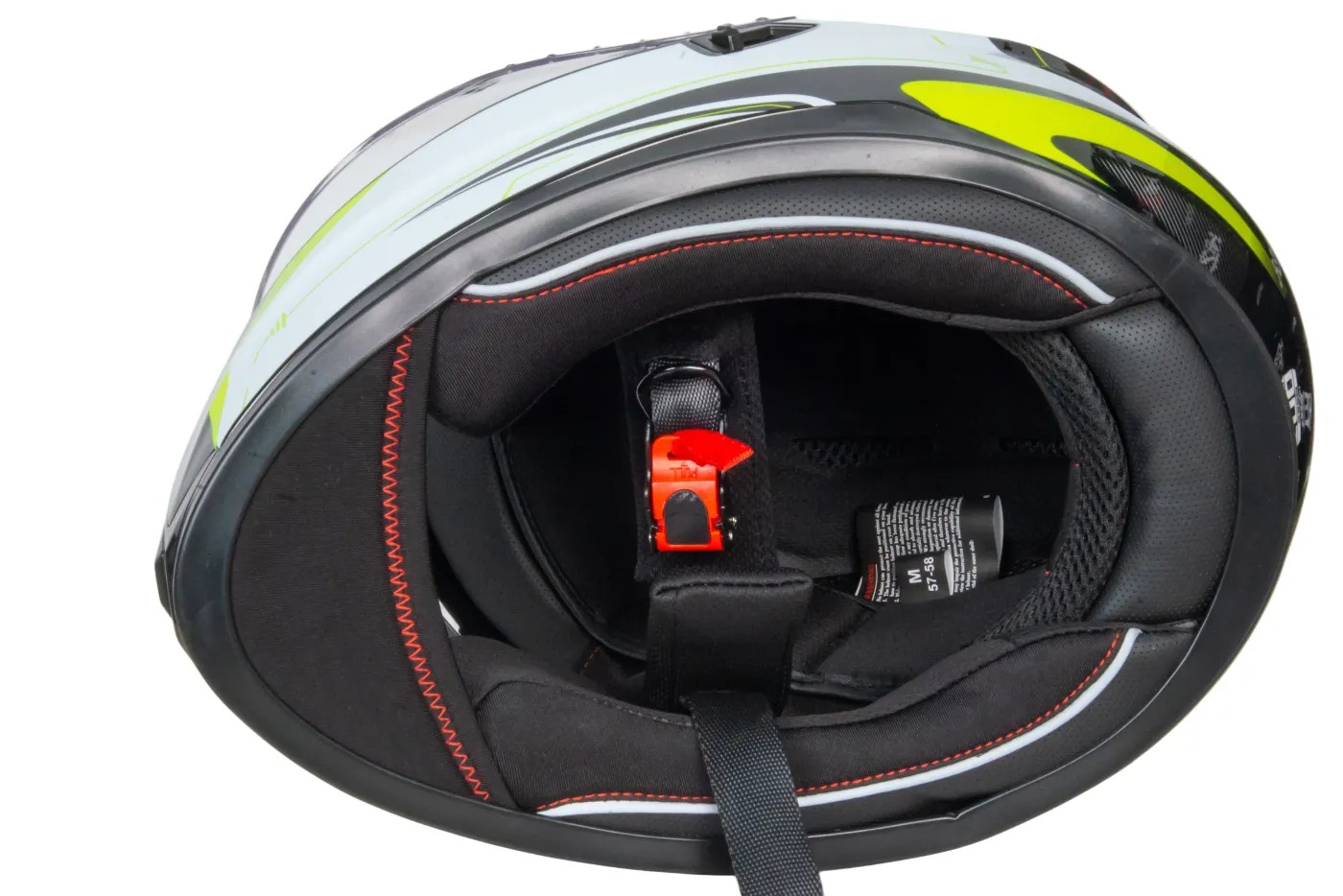 Шлем мото интеграл HIZER B566 №1 (M)  black/white/yellow (2 визора) 