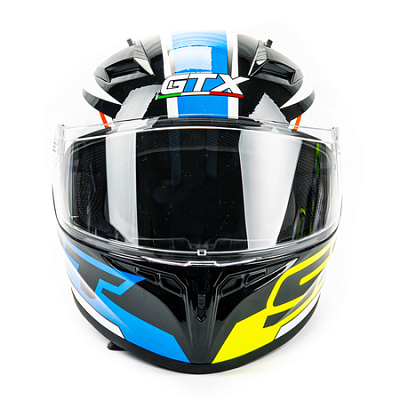 Шлем мото интеграл GTX 578 №2 (L) BLACK/ ORANGE GREEN