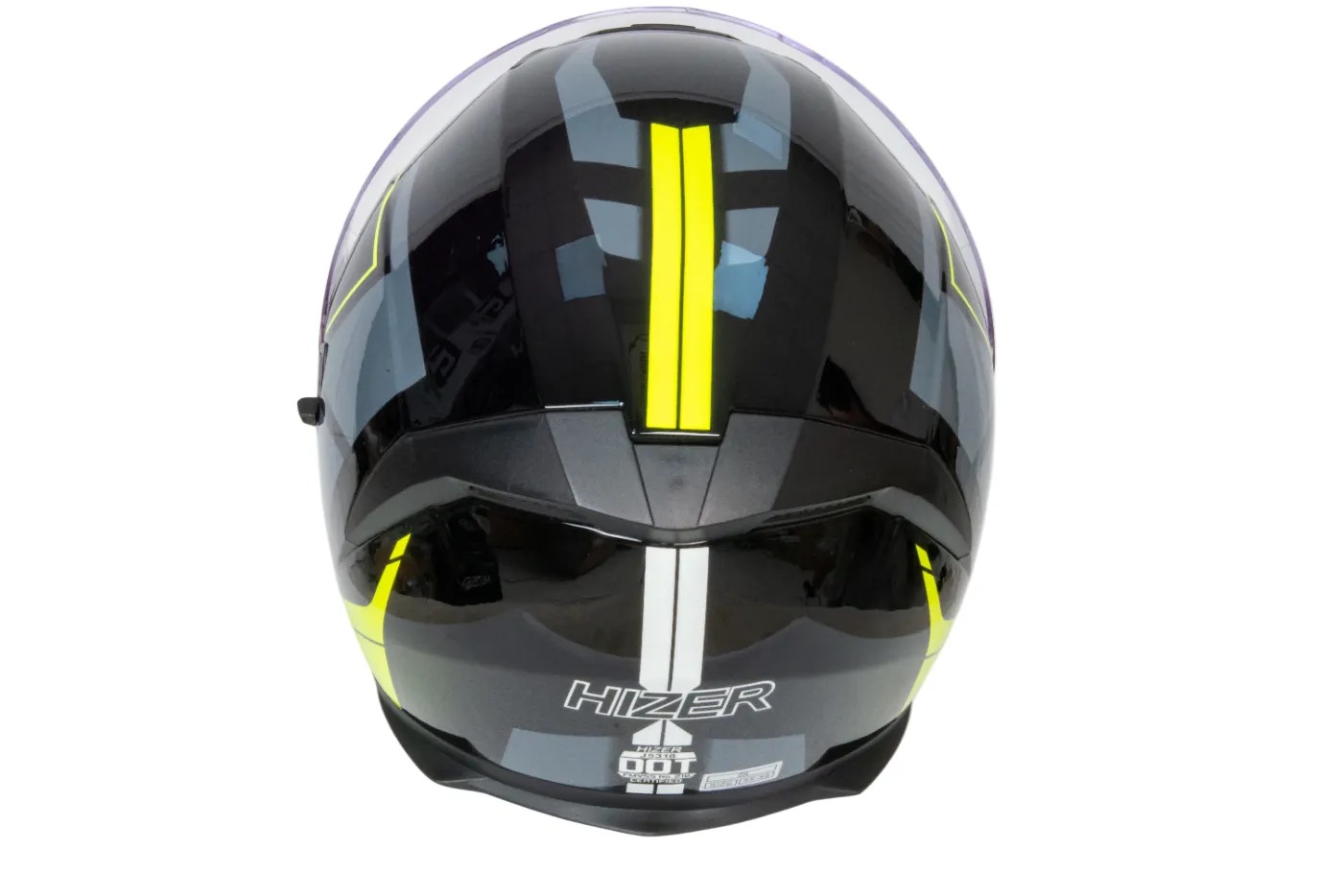 Шлем мото интеграл HIZER J5318 №1 (S)  black/yellow (2 визора)