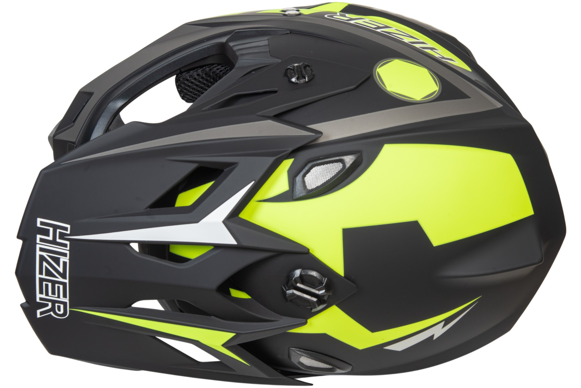 Шлем мото кроссовый HIZER J6801 №1 (L) gray/lemon