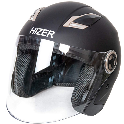 Шлем мото открытый HIZER 226 (S) matte-black