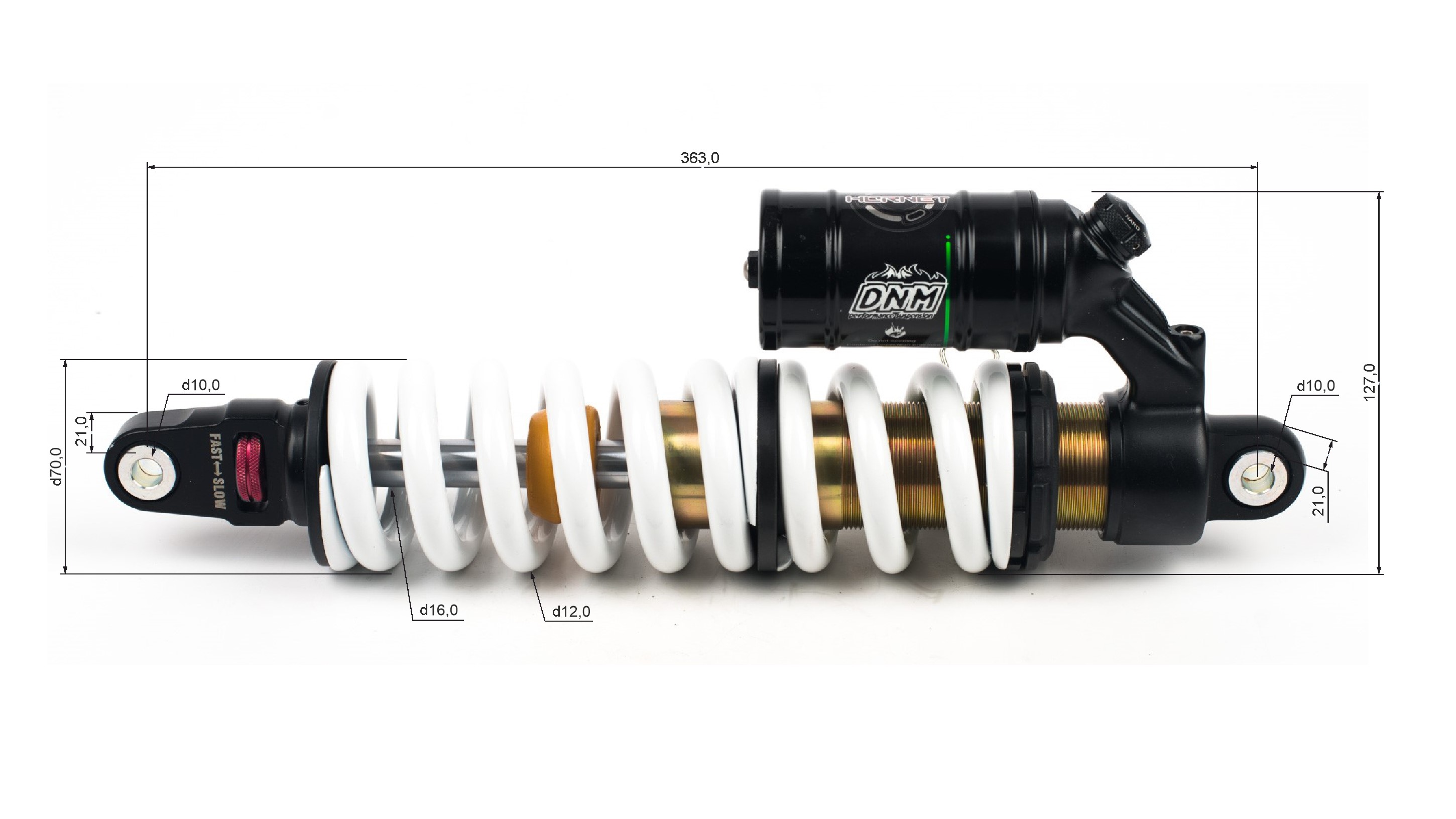 Амортизатор L=360 центральный DNM MT-22RC