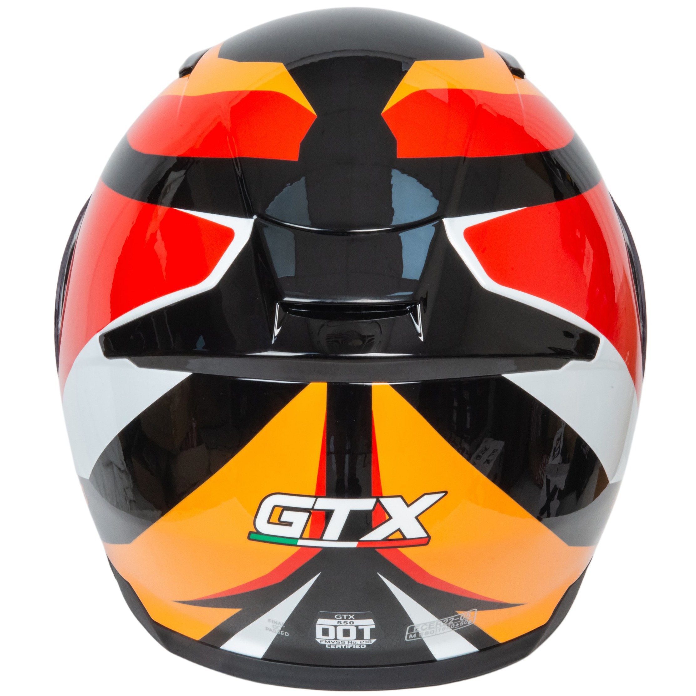 Шлем мото модуляр GTX 550 №2 (M) BLACK/WHITE ORANGE RED (2 визора)