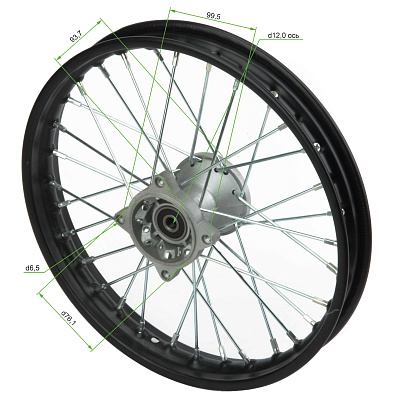Обод передний 14" (1,40-R14 d=12mm) сталь/черный